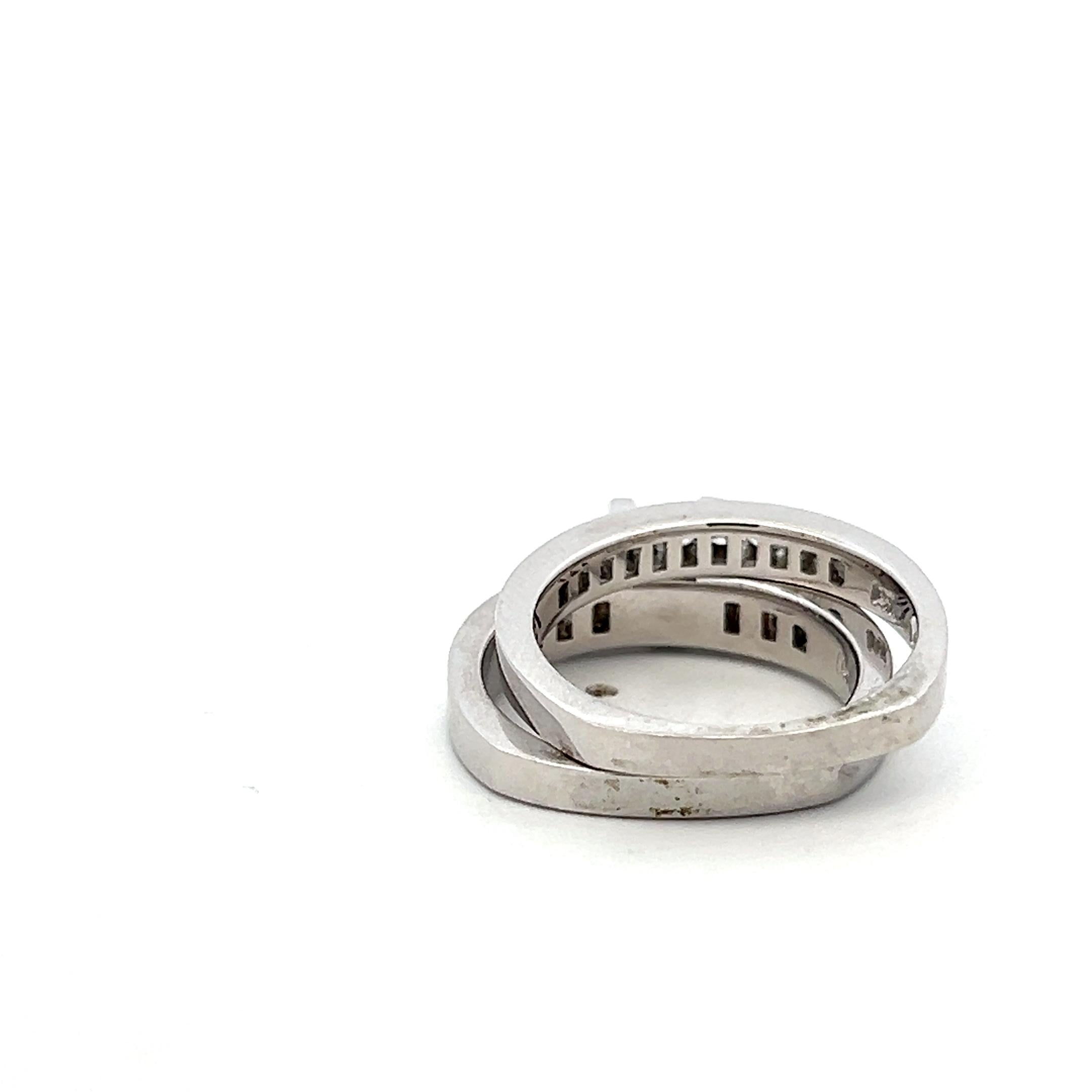 14K White Gold Semi Mount Ring and wedding band with 0.64ct Diamonds