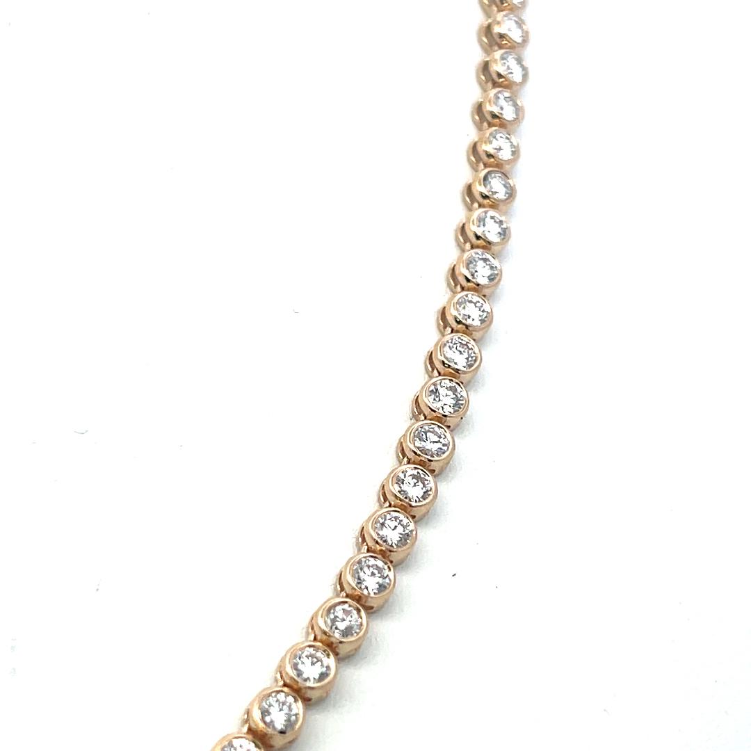 14K Yellow Gold Tennis Necklace with 9.13 Carat Round H VS Diamonds 22.7 Grams