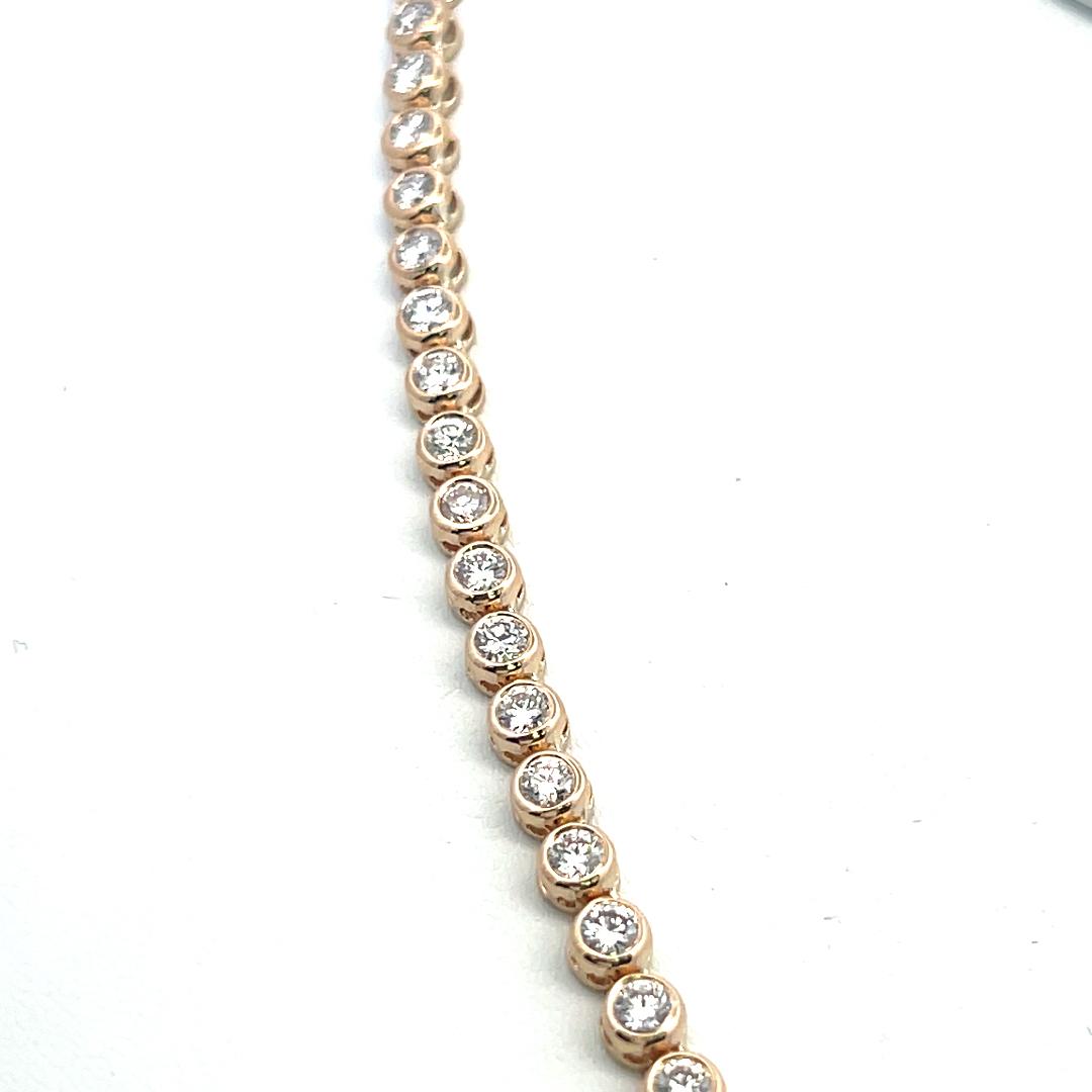 14K Yellow Gold Tennis Necklace with 9.13 Carat Round H VS Diamonds 22.7 Grams