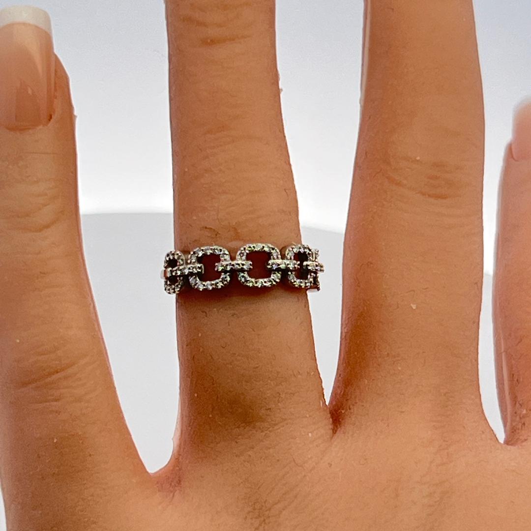 Vintage 18K Yellow Gold Band Ring with 0.2ct Round H VS Diamonds Size 5.5