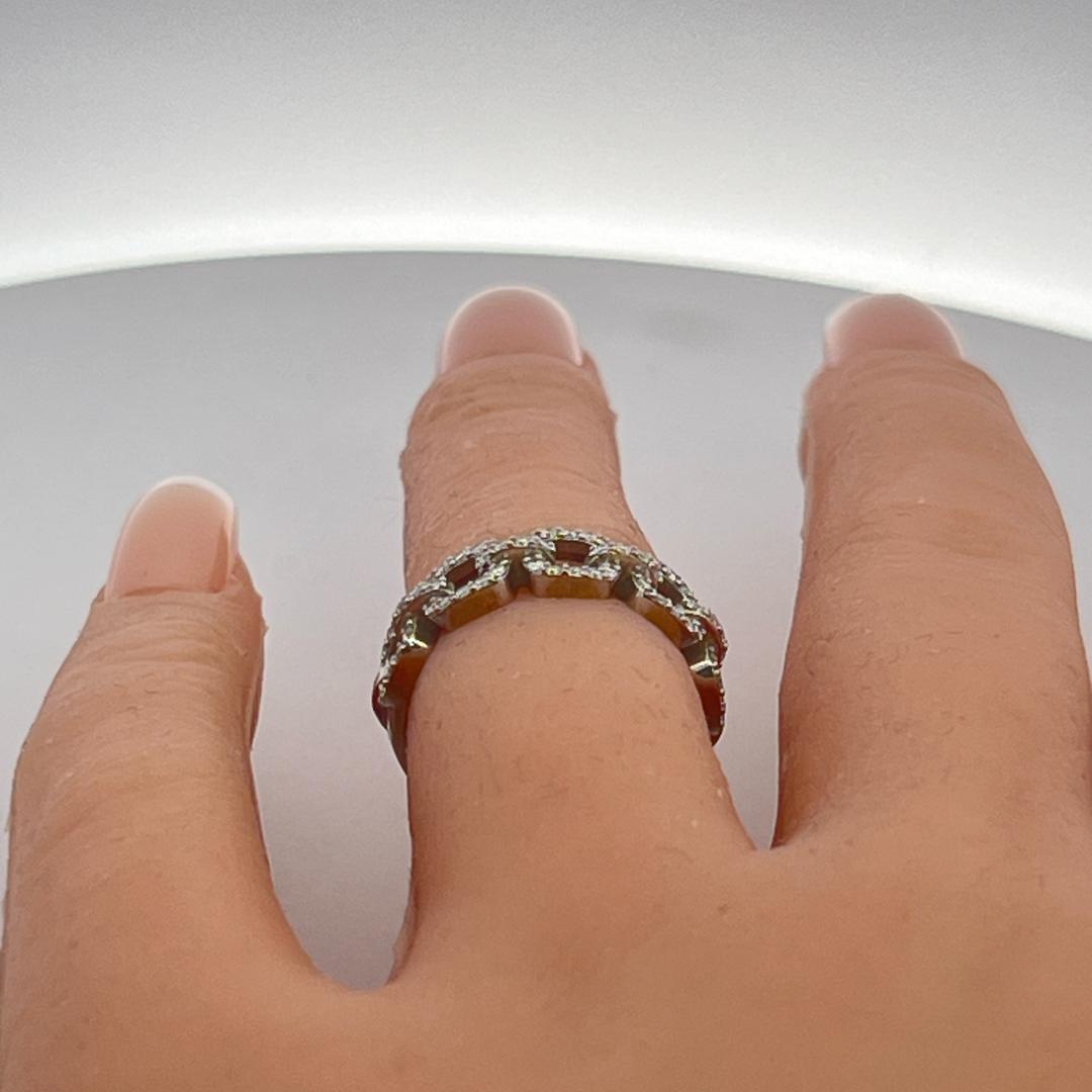 Vintage 18K Yellow Gold Band Ring with 0.2ct Round H VS Diamonds Size 5.5