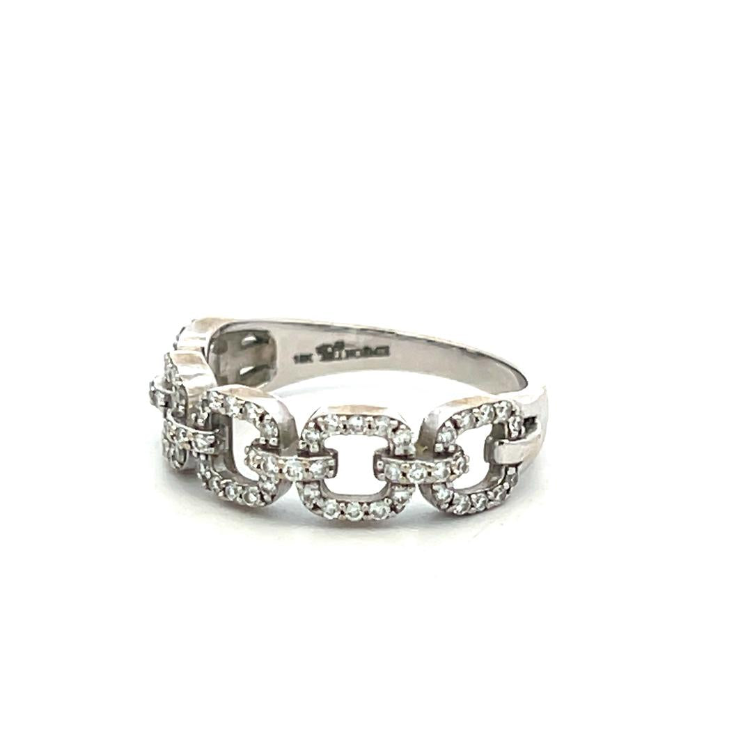 Vintage 18K Yellow Gold Band Ring with 0.2ct Round H VS Diamonds Size 5.5