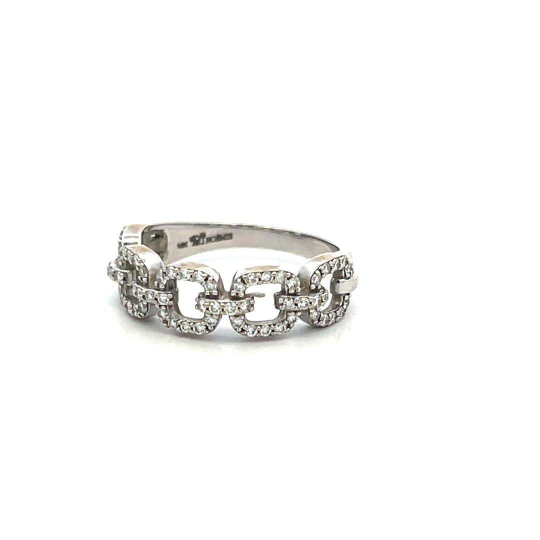 Vintage 18K Yellow Gold Band Ring with 0.2ct Round H VS Diamonds Size 5.5