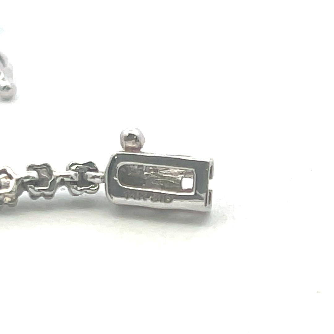 Vintage 14K White Gold Link Necklace with 3 Carat Round Diamonds 20.92 Gram