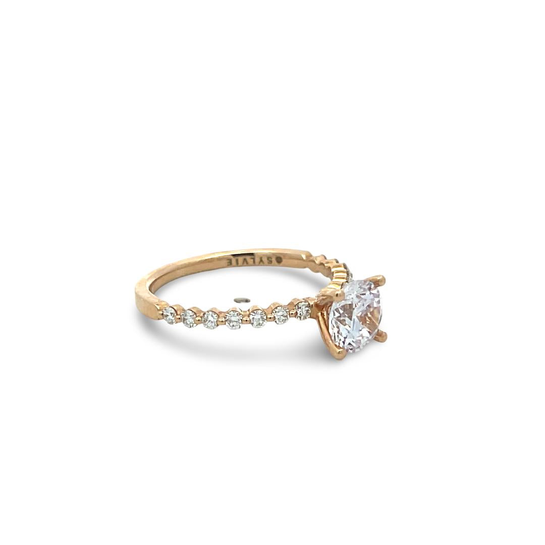 14K YG Engagement Ring 1.25ct Lab-Grown and 0.29ct Natural Diamonds Size 6.5