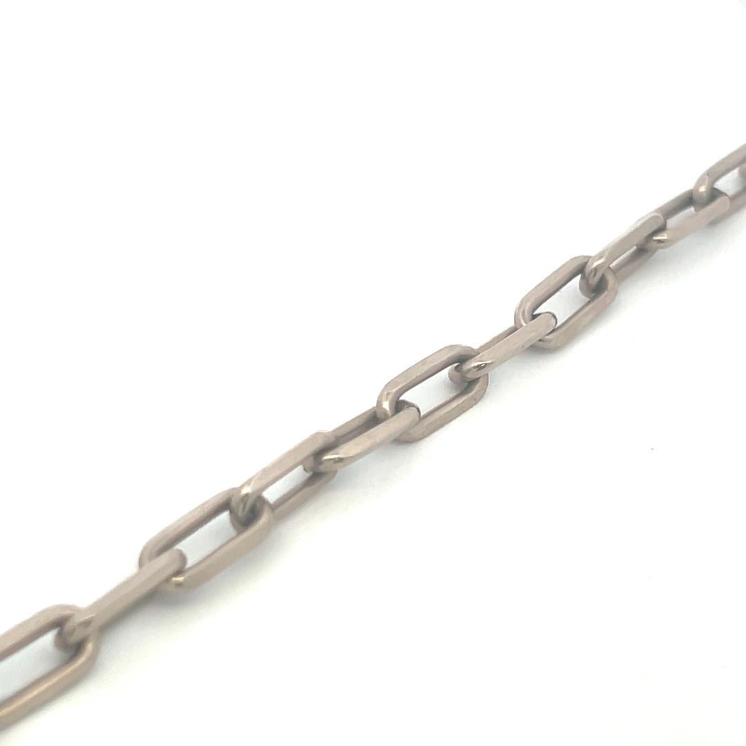 Cartier Santos Vintage 18K White Gold Chain Necklace 22 Inch With Certificate