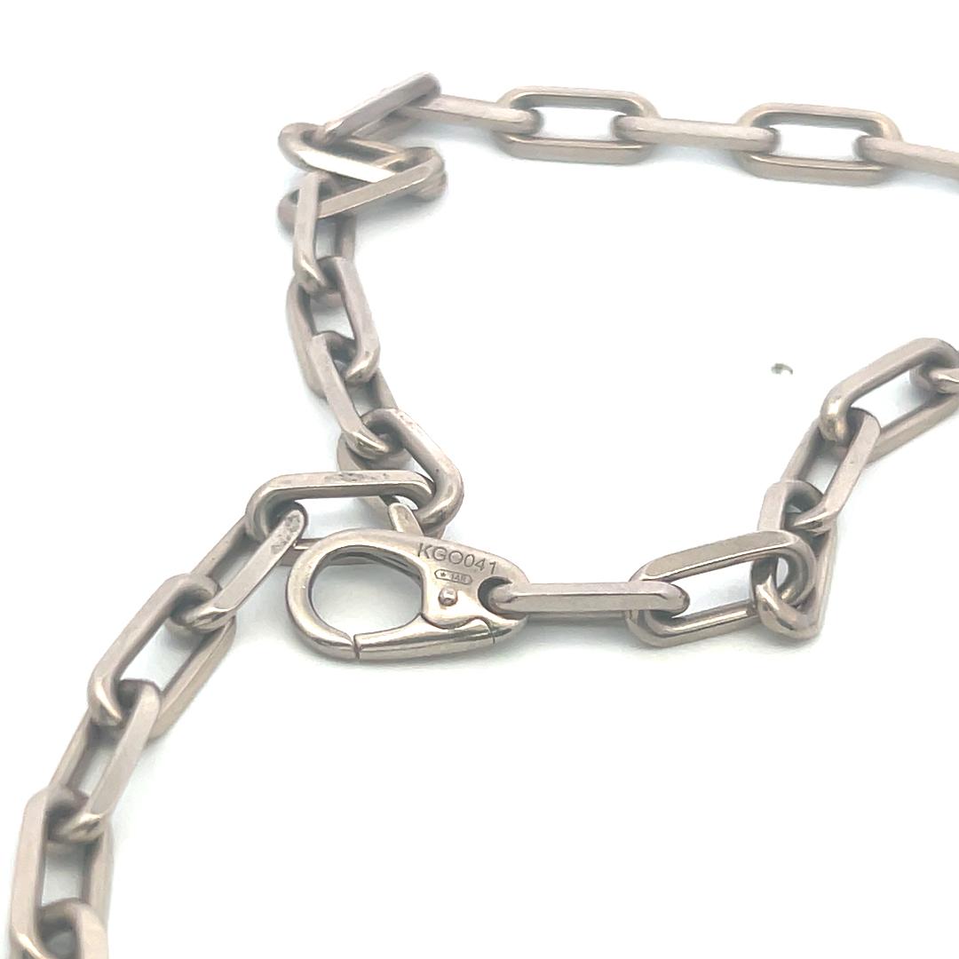 Cartier Santos Vintage 18K White Gold Chain Necklace 22 Inch With Certificate