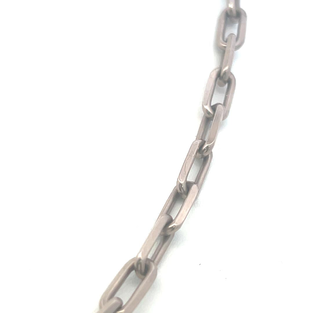 Cartier Santos Vintage 18K White Gold Chain Necklace 22 Inch With Certificate