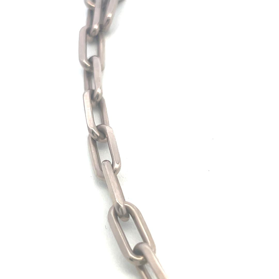 Cartier Santos Vintage 18K White Gold Chain Necklace 22 Inch With Certificate