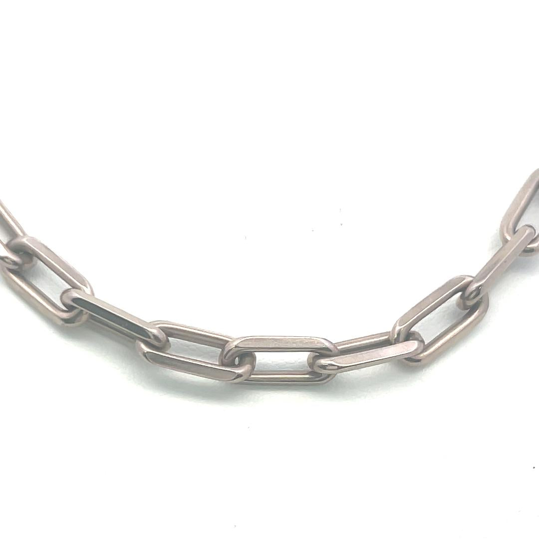 Cartier Santos Vintage 18K White Gold Chain Necklace 22 Inch With Certificate