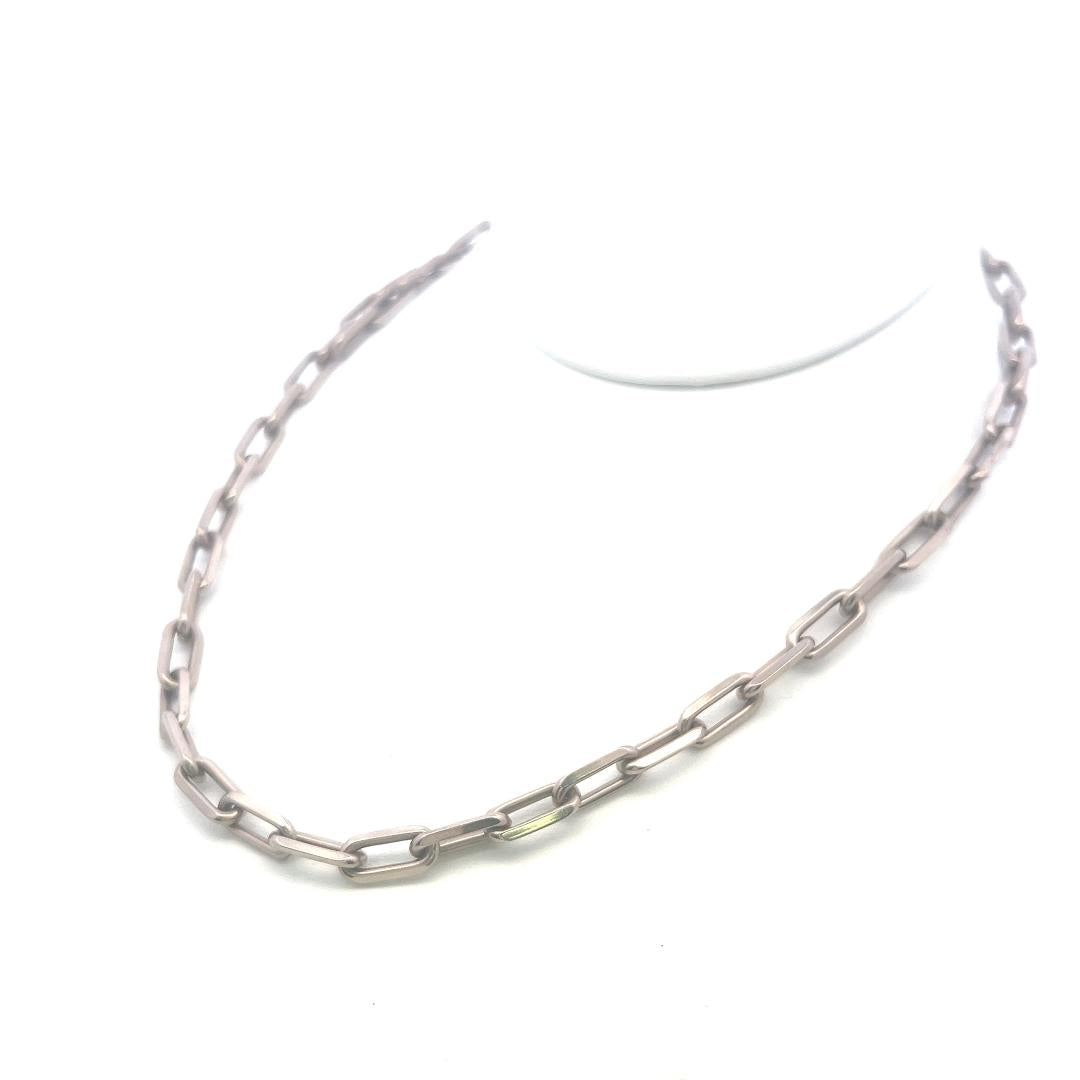 Cartier Santos Vintage 18K White Gold Chain Necklace 22 Inch With Certificate