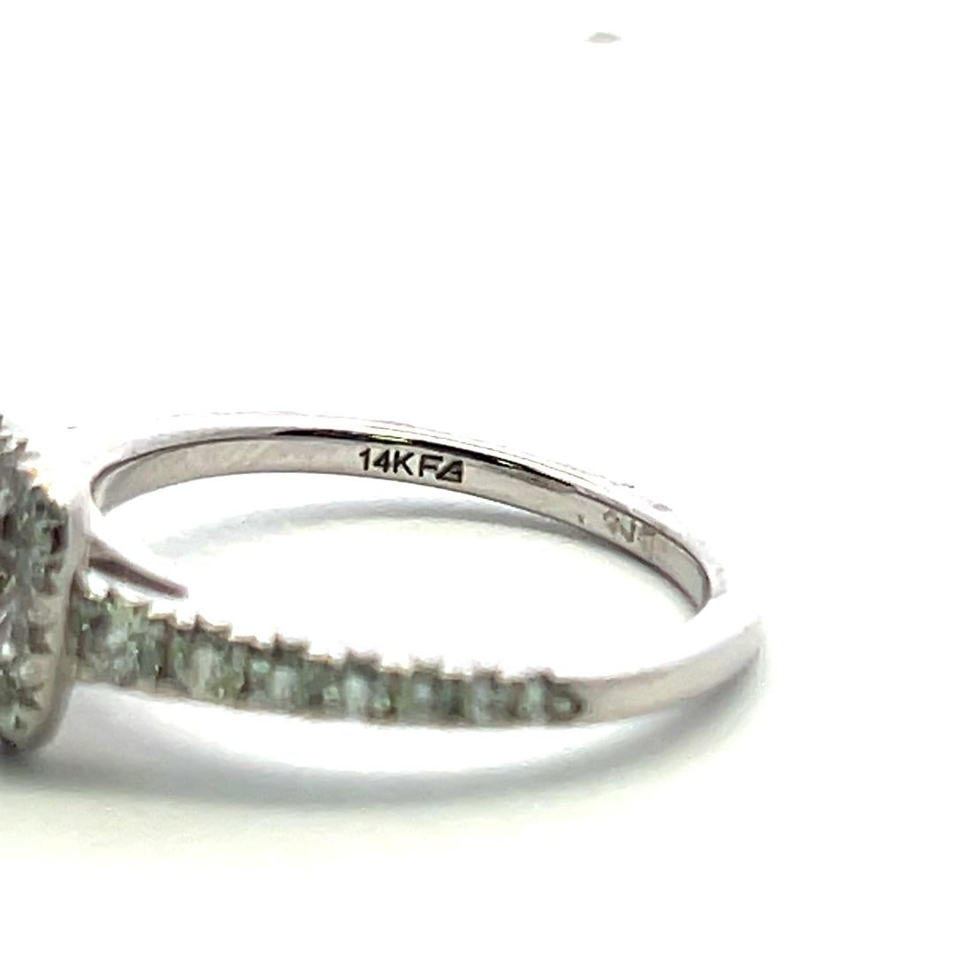 14K White Gold Semi Mount Ring 0.45ct Round G VS Diamonds Fits 5.51 MM 0.70ct+