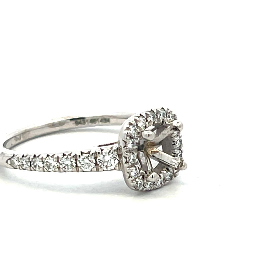 14K White Gold Semi Mount Ring 0.45ct Round G VS Diamonds Fits 5.51 MM 0.70ct+