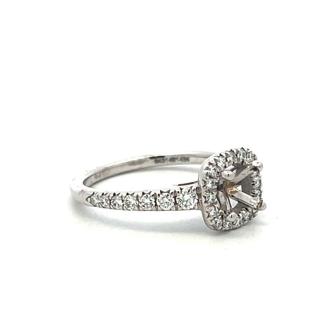 14K White Gold Semi Mount Ring 0.45ct Round G VS Diamonds Fits 5.51 MM 0.70ct+