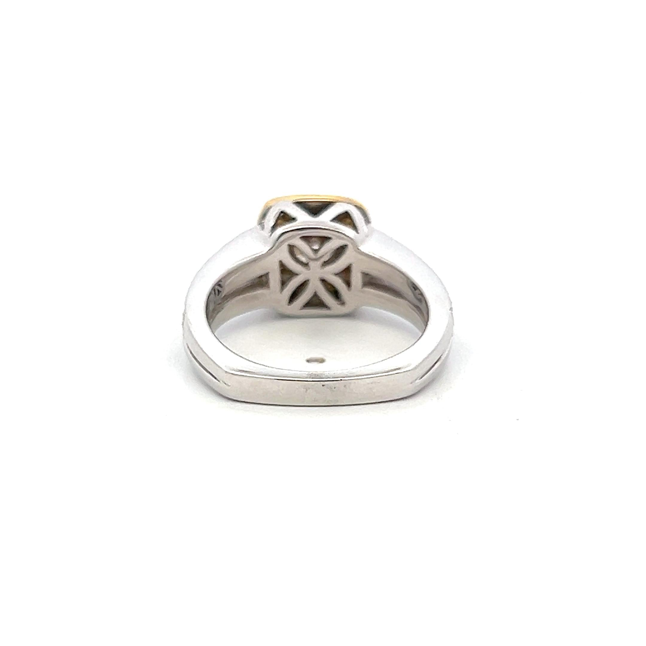 14K Two Tone Gold Engagement Ring with 1.26ct Round Diamonds Size 6.25