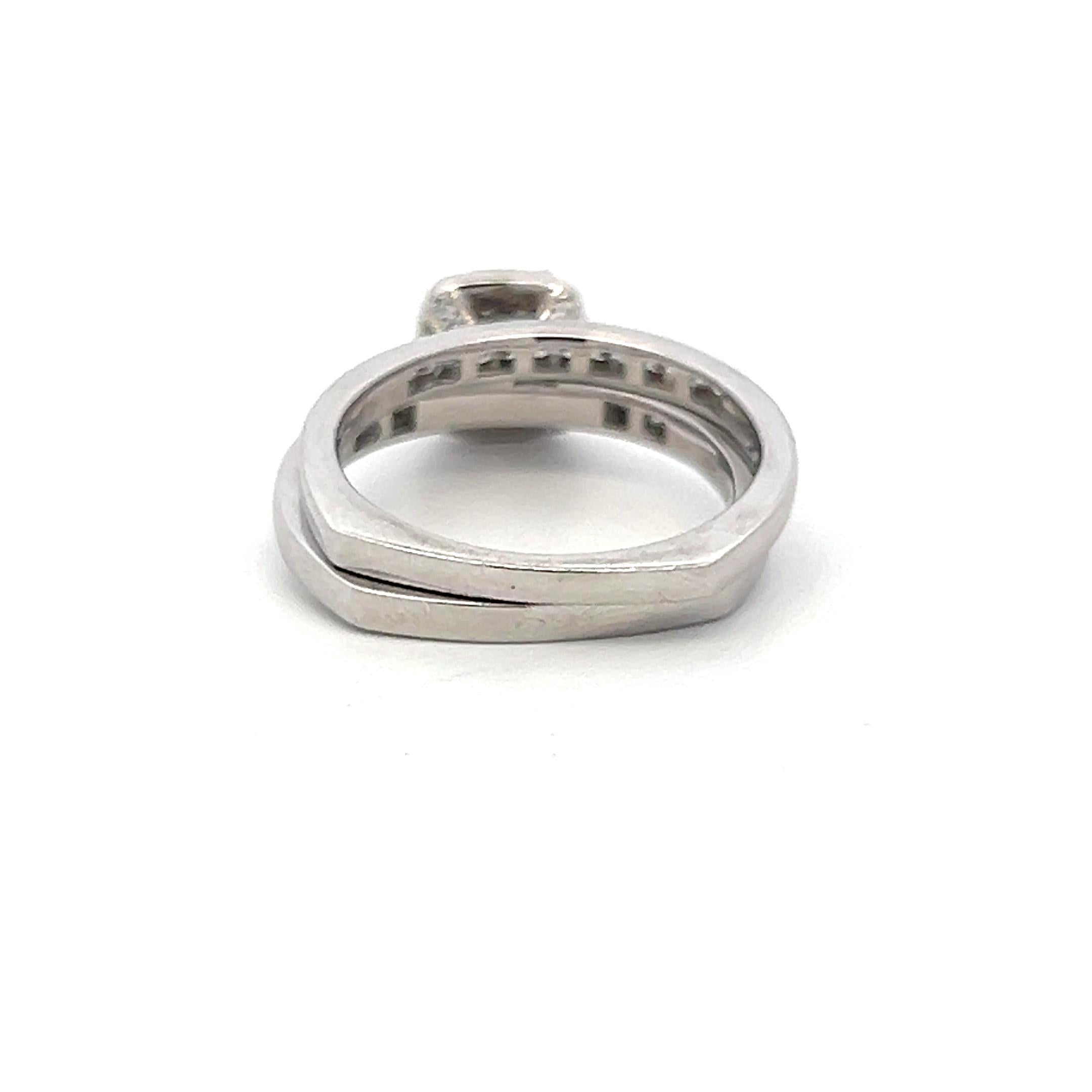 Vintage 14K White Gold Engagement Ring with 1.05ct Round Diamonds Size 6