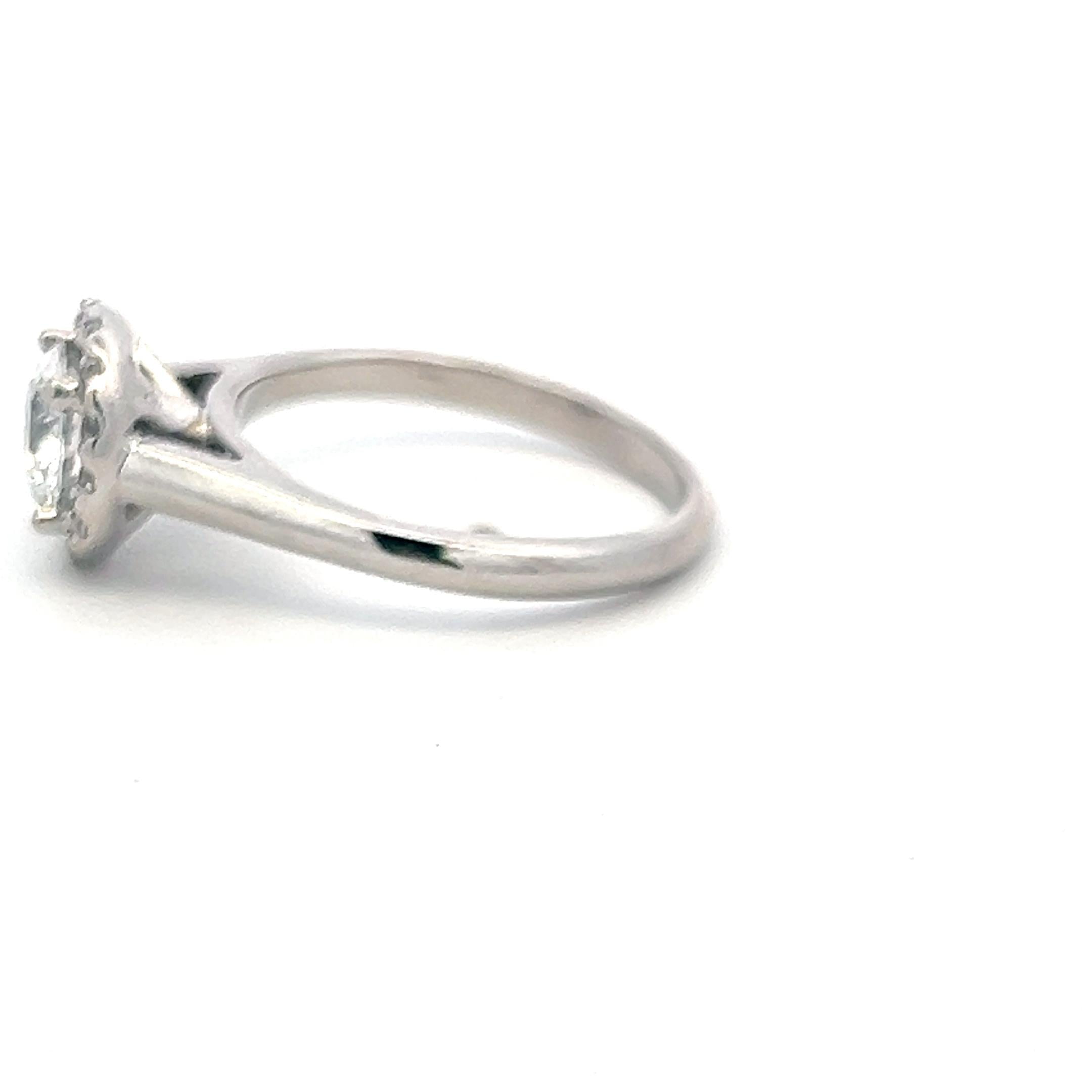 14K White Gold Halo Ring with 1.22 Carat Lab-Grown Diamonds Size 6