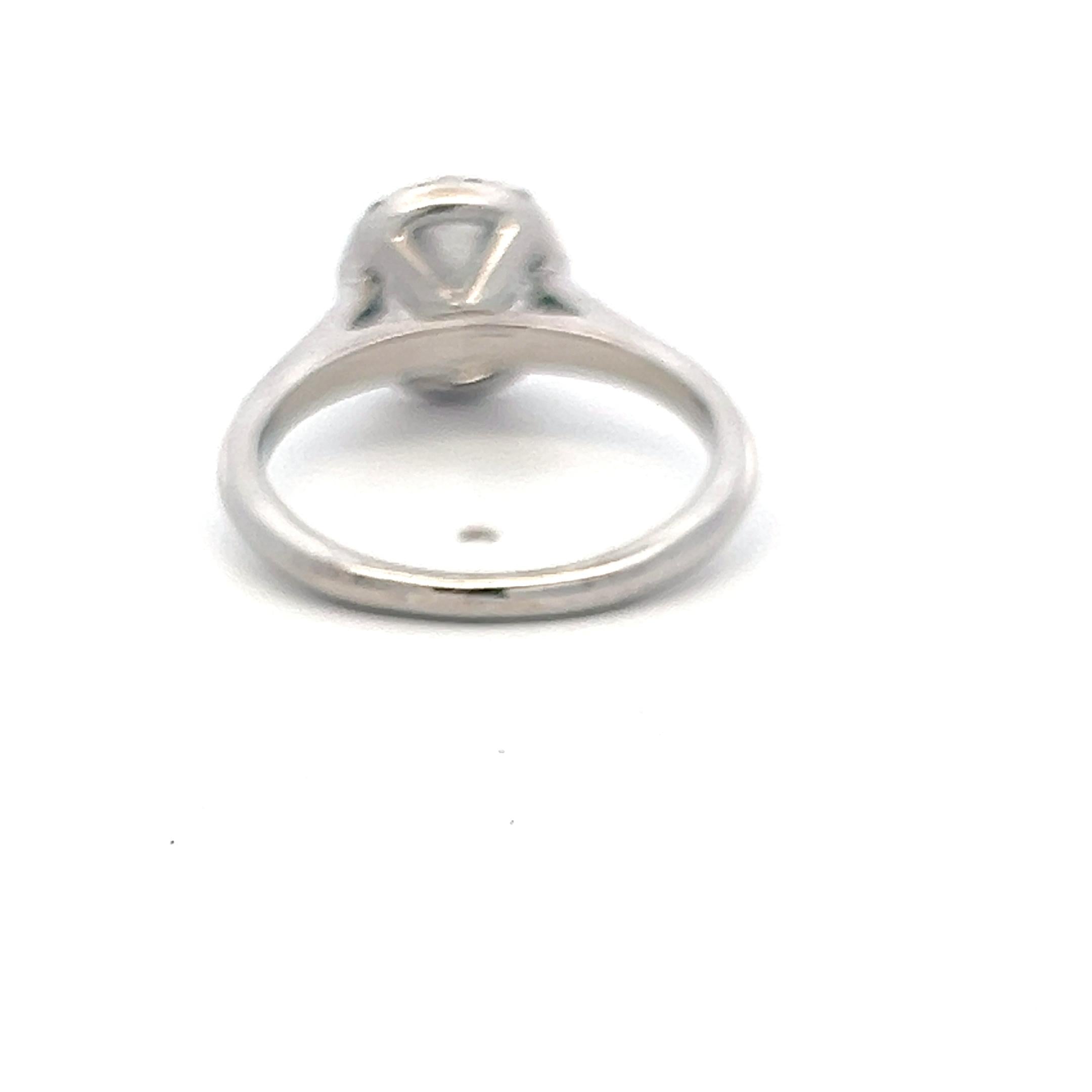 14K White Gold Halo Ring with 1.22 Carat Lab-Grown Diamonds Size 6