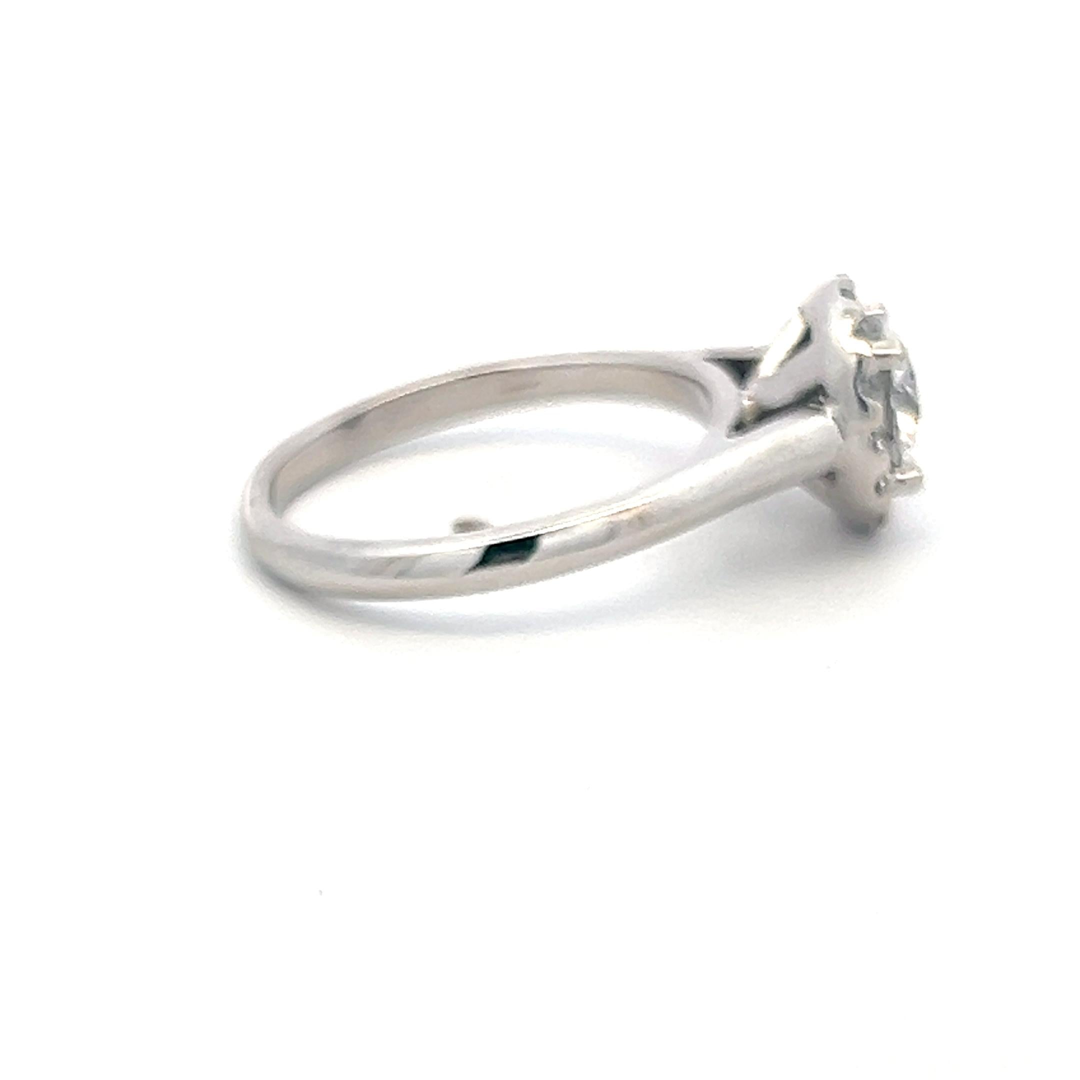 14K White Gold Halo Ring with 1.22 Carat Lab-Grown Diamonds Size 6