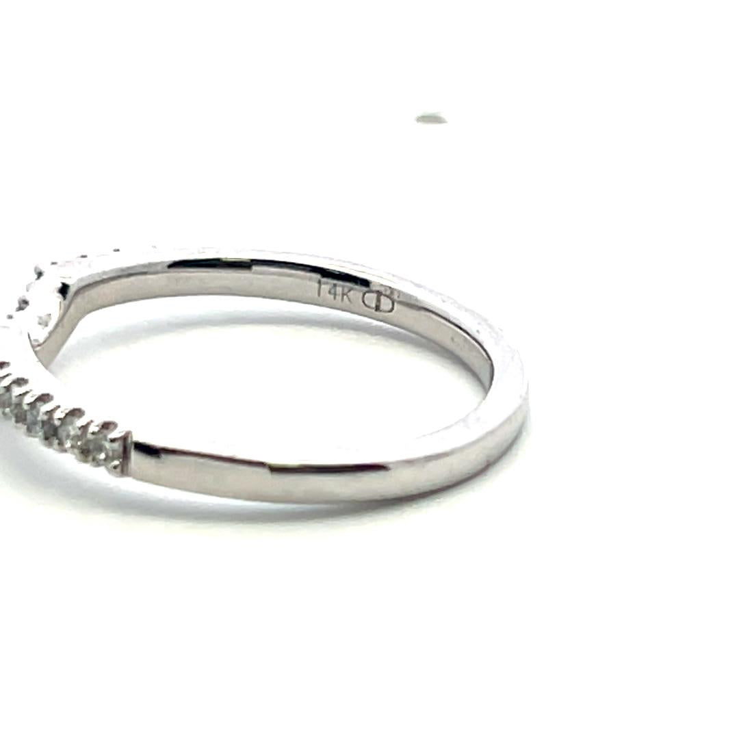14K White Gold Band Ring with 0.25 Carat Lab-Grown Round Diamonds Size 7