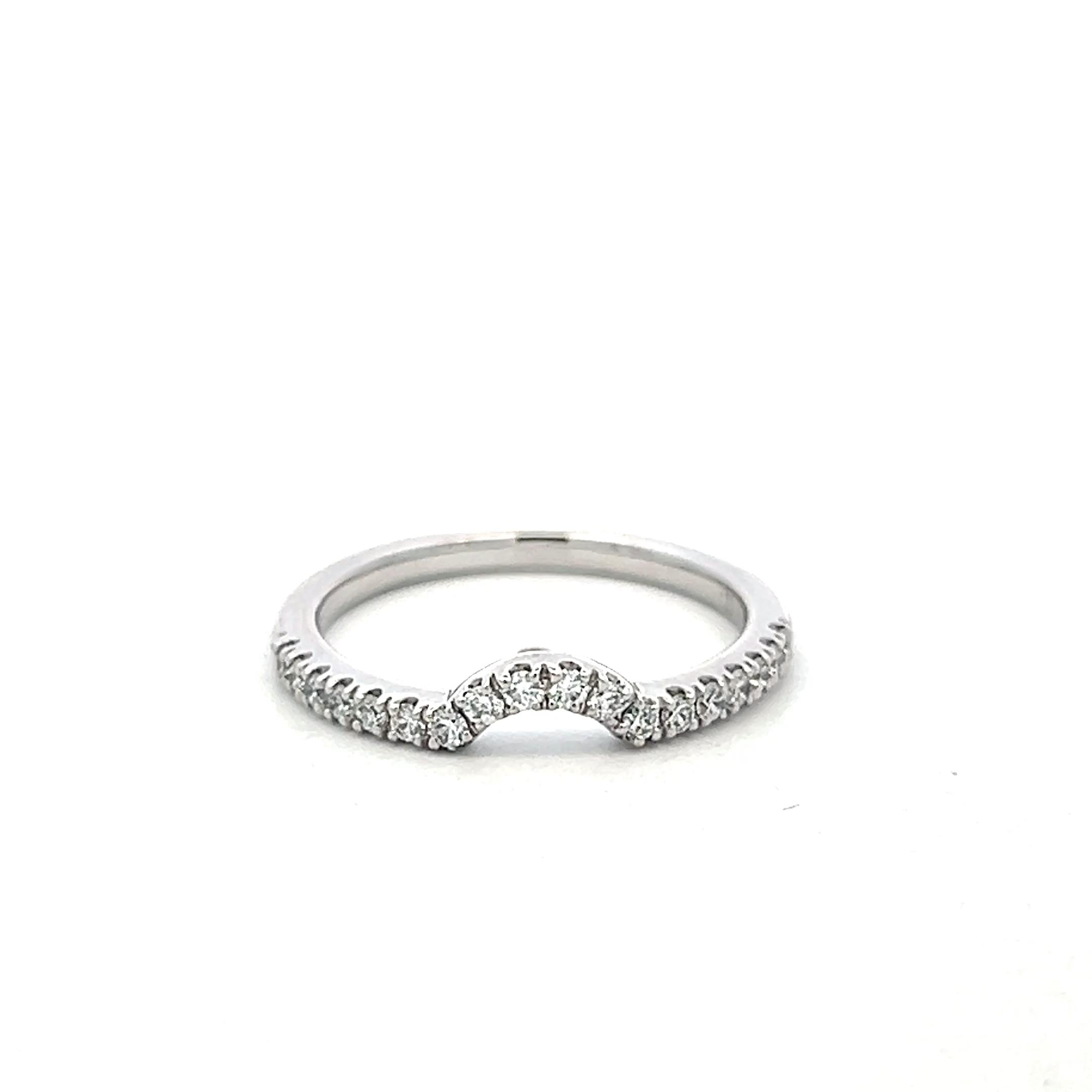 14K White Gold Band Ring with 0.25 Carat Lab-Grown Round Diamonds Size 7