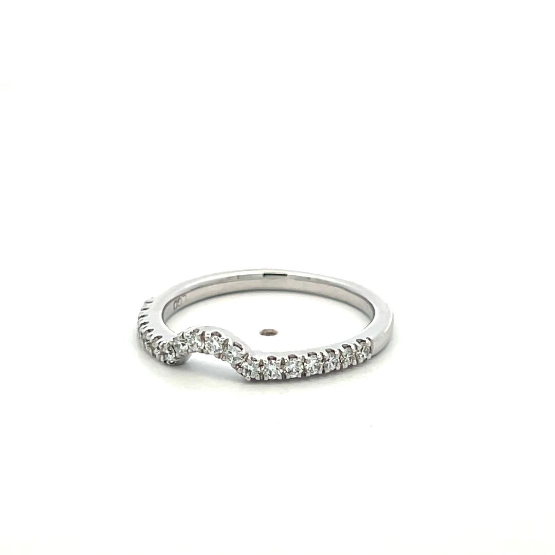 14K White Gold Band Ring with 0.25 Carat Lab-Grown Round Diamonds Size 7
