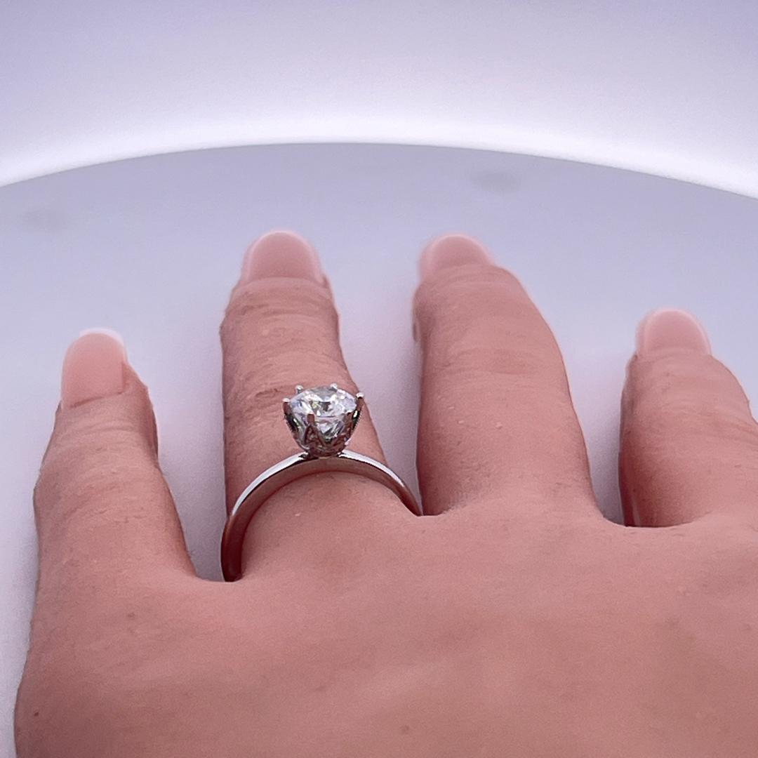 14K White Gold Engagement Ring with 1ct Lab-Grown and 0.09ct Natural Diamonds