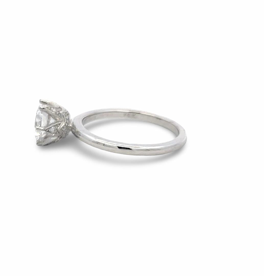 14K White Gold Engagement Ring with 1ct Lab-Grown and 0.09ct Natural Diamonds