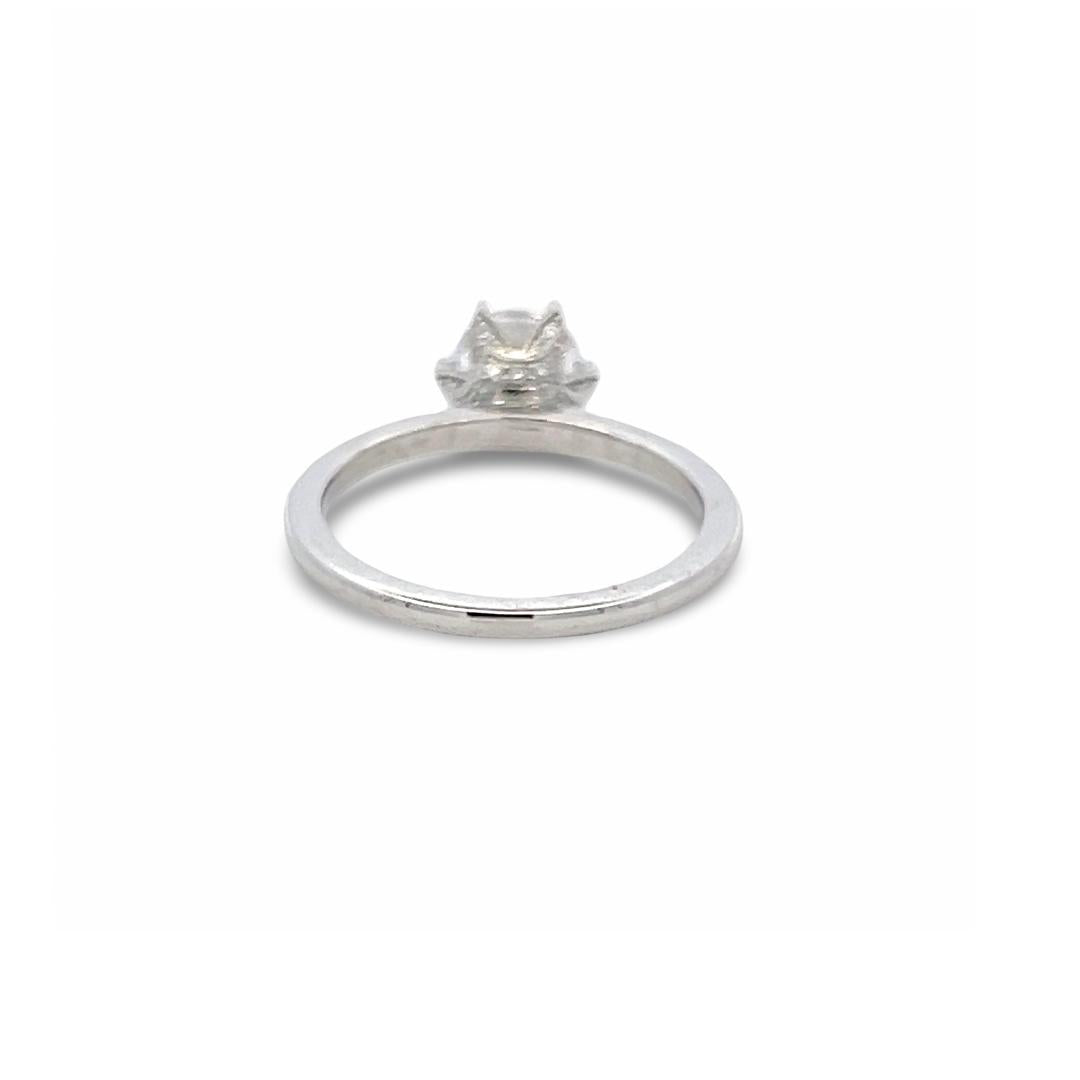 14K White Gold Engagement Ring with 1ct Lab-Grown and 0.09ct Natural Diamonds