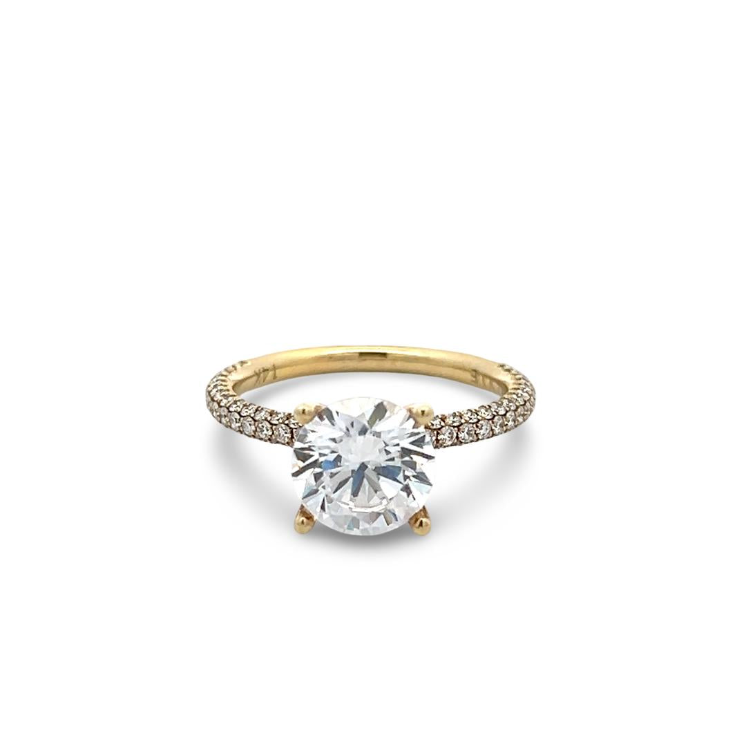 14K Yellow Gold Engagement Ring with 2ct Lab-Grown and 0.5ct Natural Diamonds