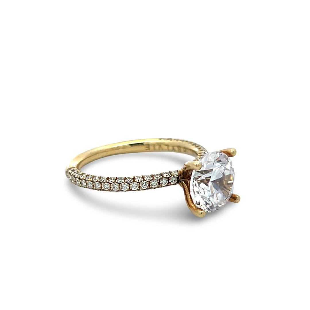 14K Yellow Gold Engagement Ring with 2ct Lab-Grown and 0.5ct Natural Diamonds