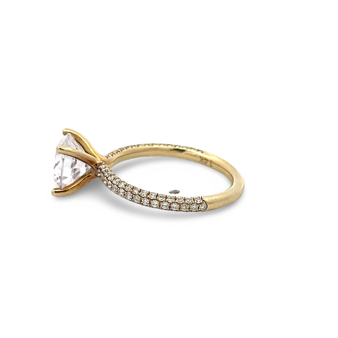 14K Yellow Gold Engagement Ring with 2ct Lab-Grown and 0.5ct Natural Diamonds