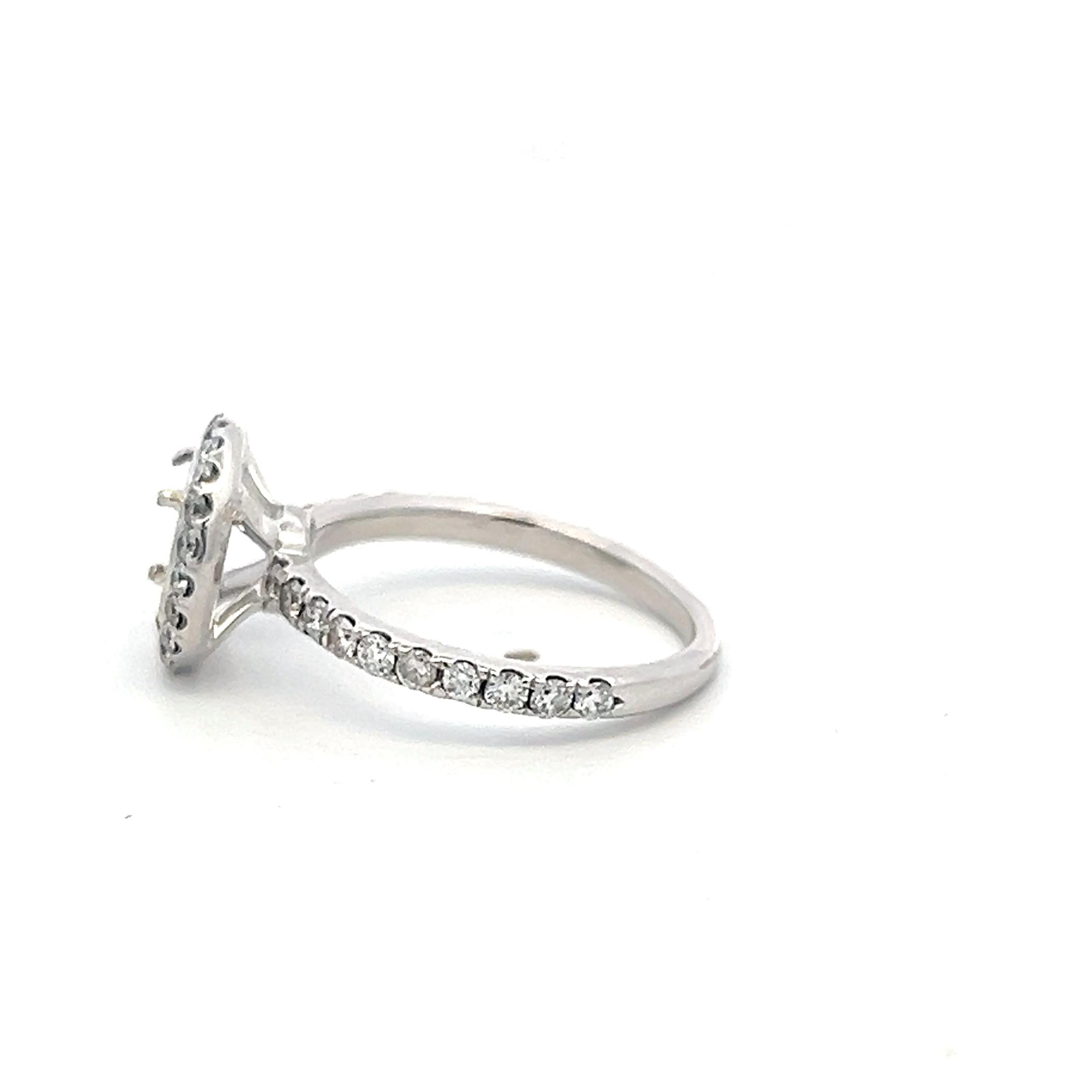 14K White Gold Semi Mount Ring with 0.4ct Round Diamonds Fits 7.5 MM 1.71ct+