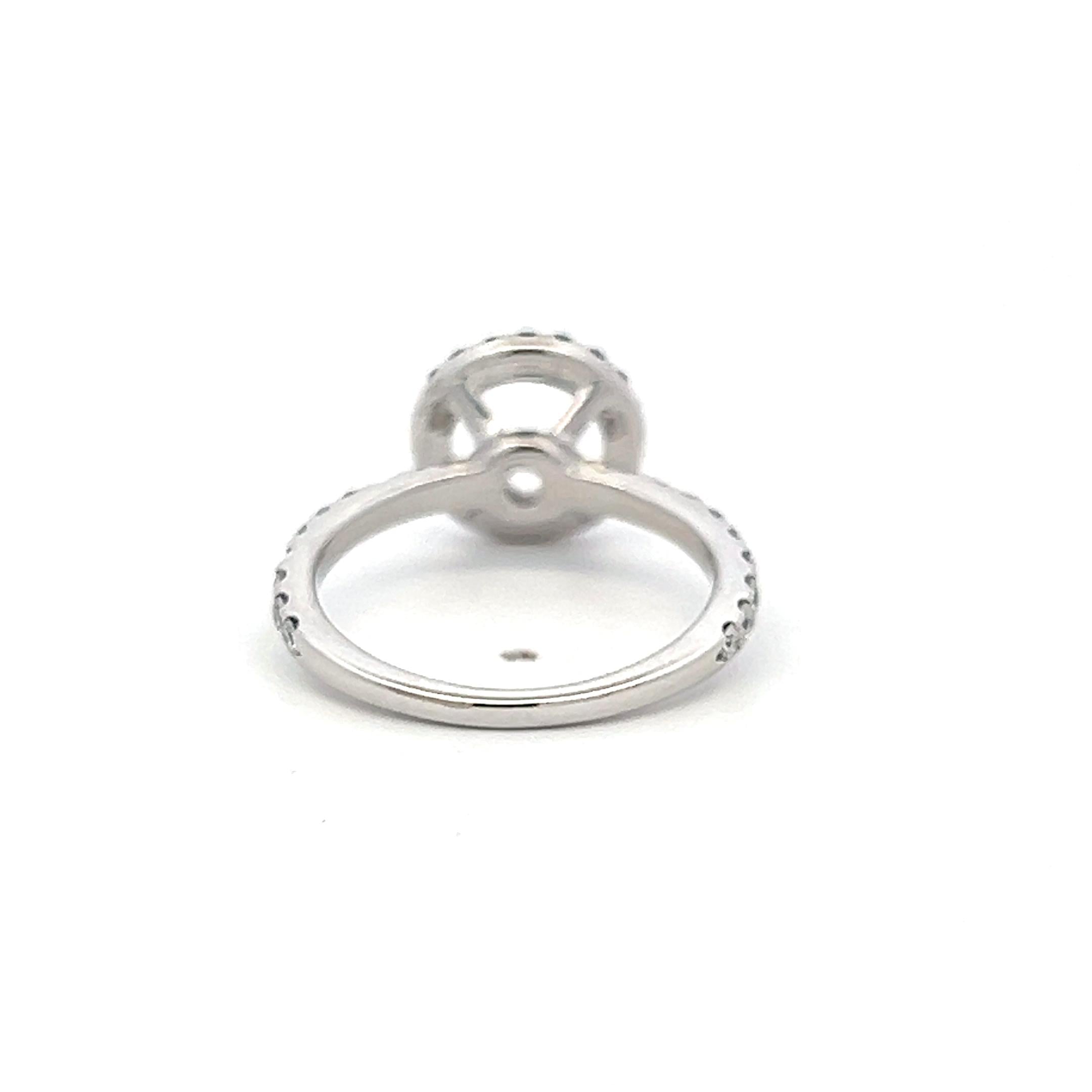 14K White Gold Semi Mount Ring with 0.4ct Round Diamonds Fits 7.5 MM 1.71ct+