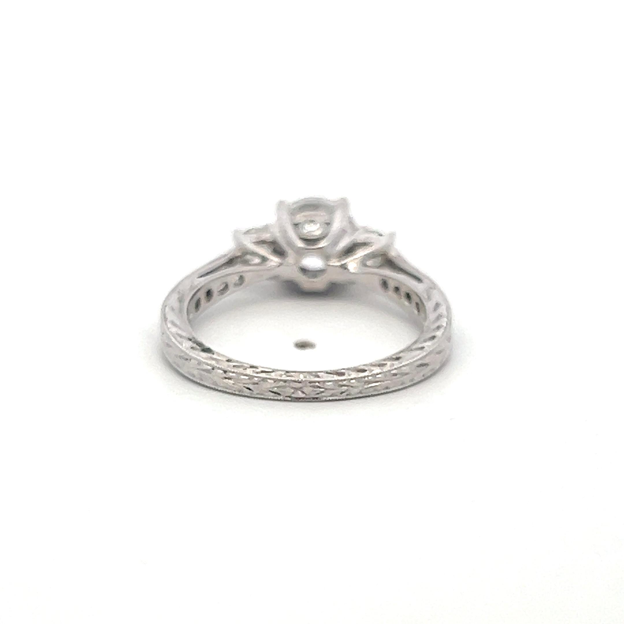 14K White Gold Engagement Ring with 1ct Lab-Grown and 0.55ct Natural Diamonds