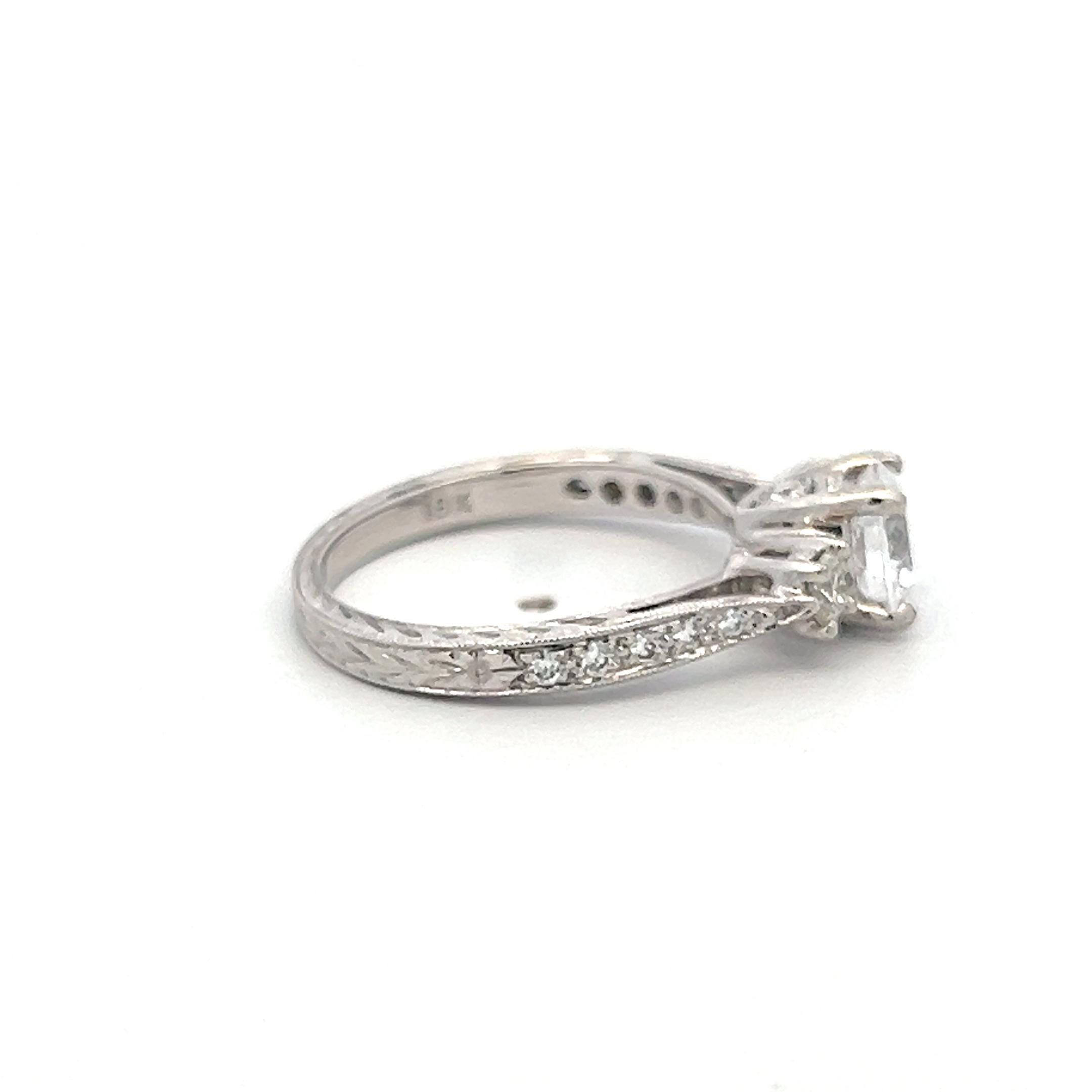 14K White Gold Engagement Ring with 1ct Lab-Grown and 0.55ct Natural Diamonds