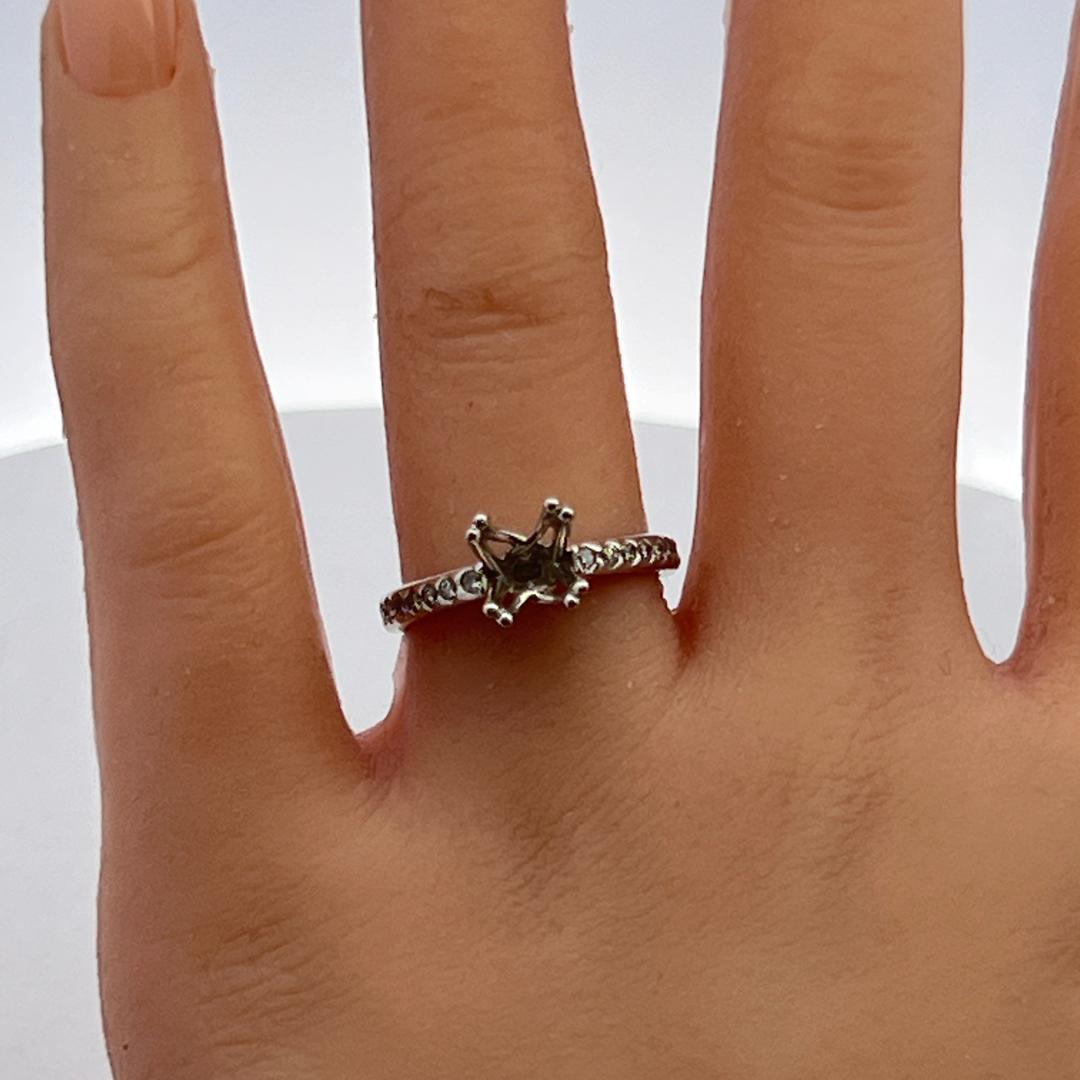 Platinum Semi Mount Ring with 0.5ct Round Diamonds Fits 6.6mm 1.00ct+
