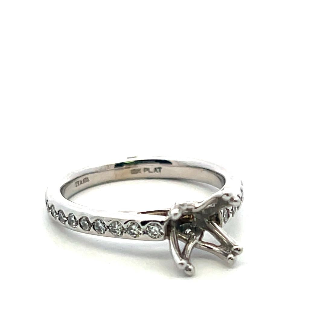 Platinum Semi Mount Ring with 0.5ct Round Diamonds Fits 6.6mm 1.00ct+