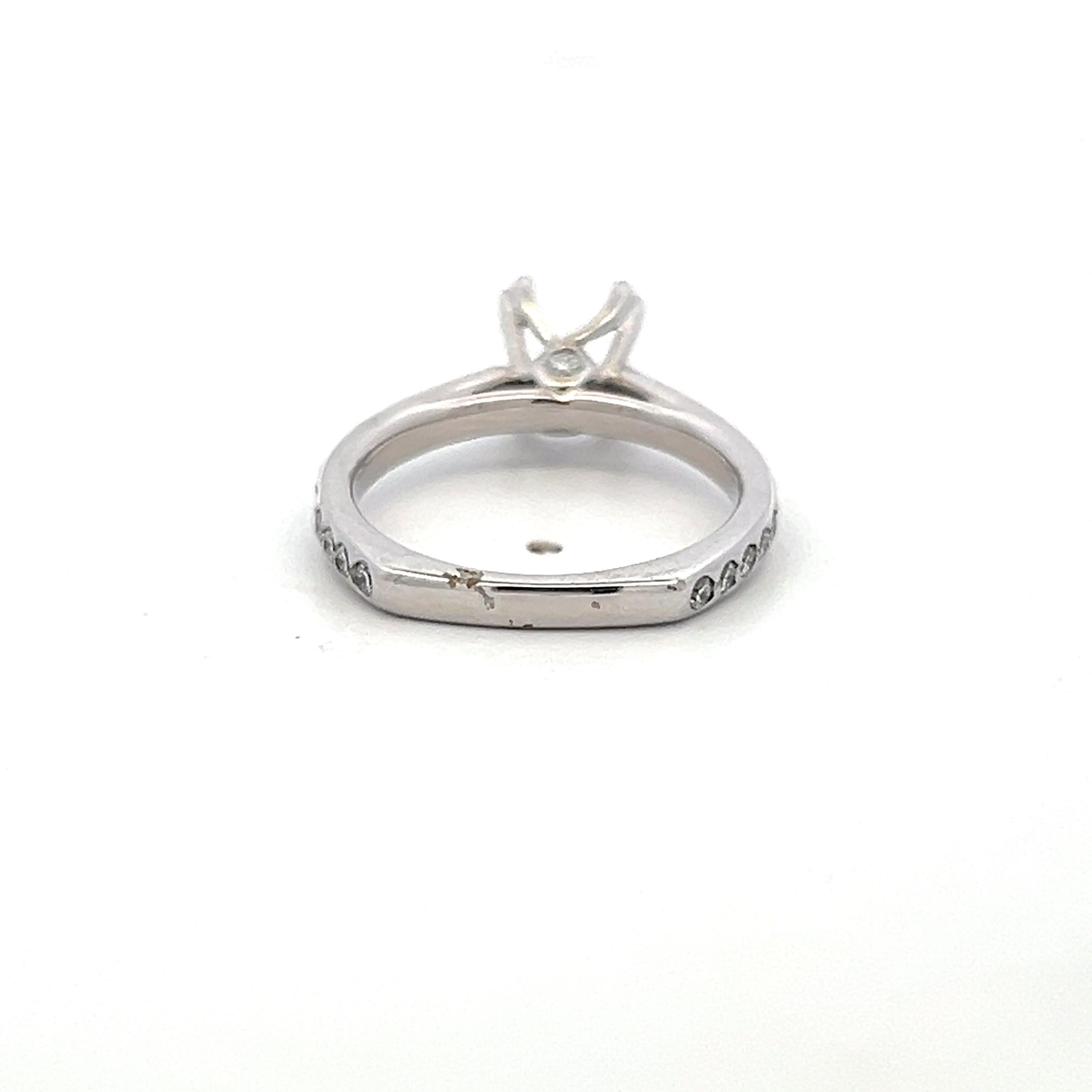 Platinum Semi Mount Ring with 0.5ct Round Diamonds Fits 6.6mm 1.00ct+