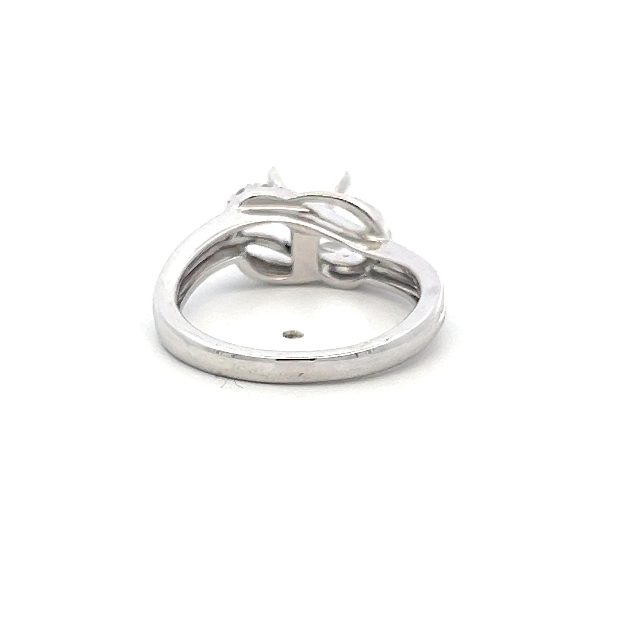 14K White Gold Semi Mount Ring with 0.08ct Round G VS Diamonds Fits 7.3mm