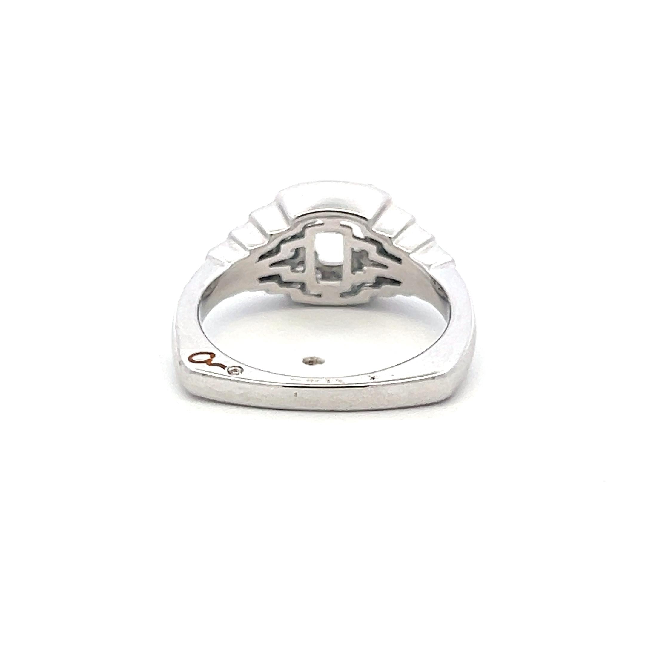 18K White Gold Semi Mount Ring with 0.38ct Round Diamonds Fits 6.1mm 0.80ct+