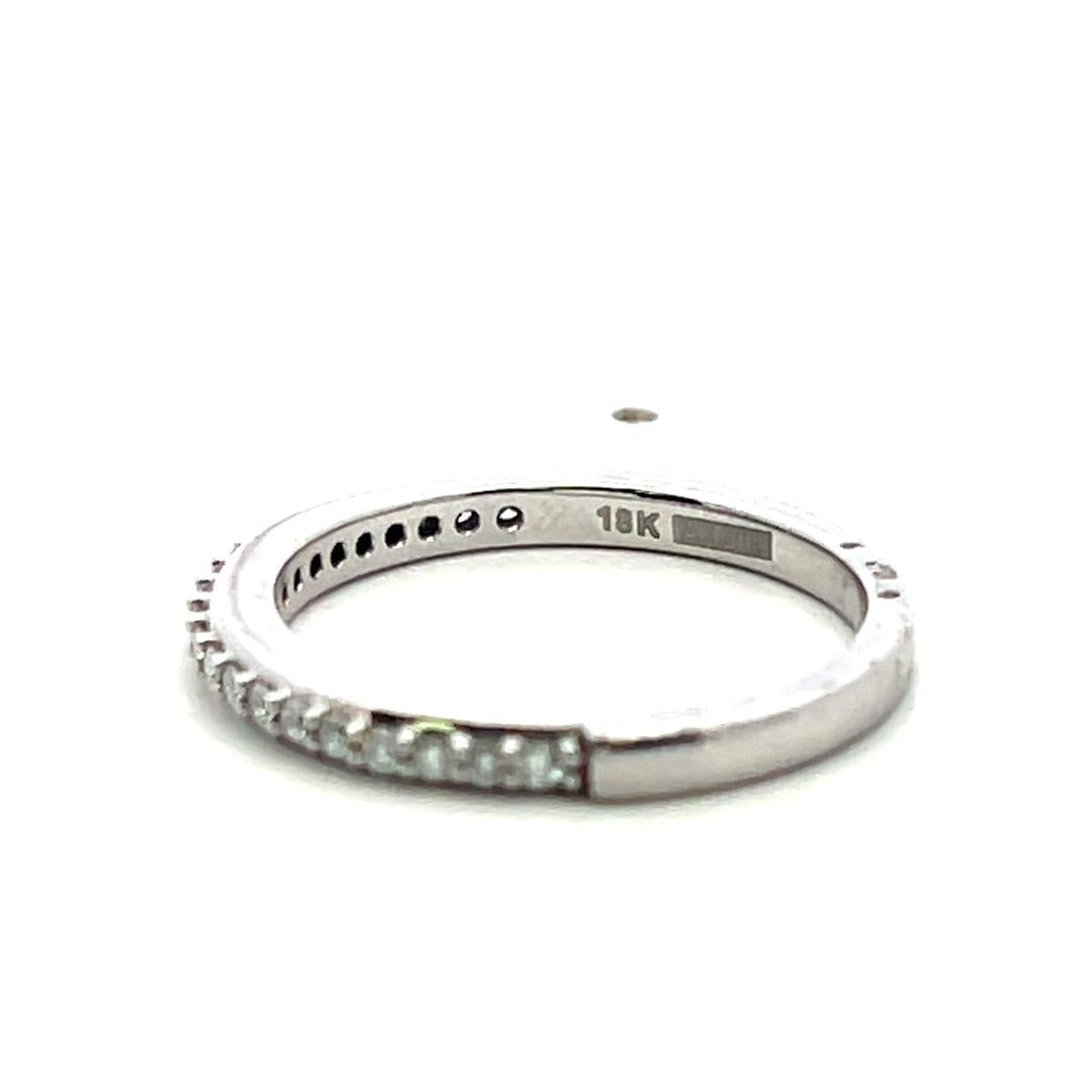 18K White Gold Semi Mount Ring with 0.47ct Round Diamonds Fits 6.9mm 1.25ct+