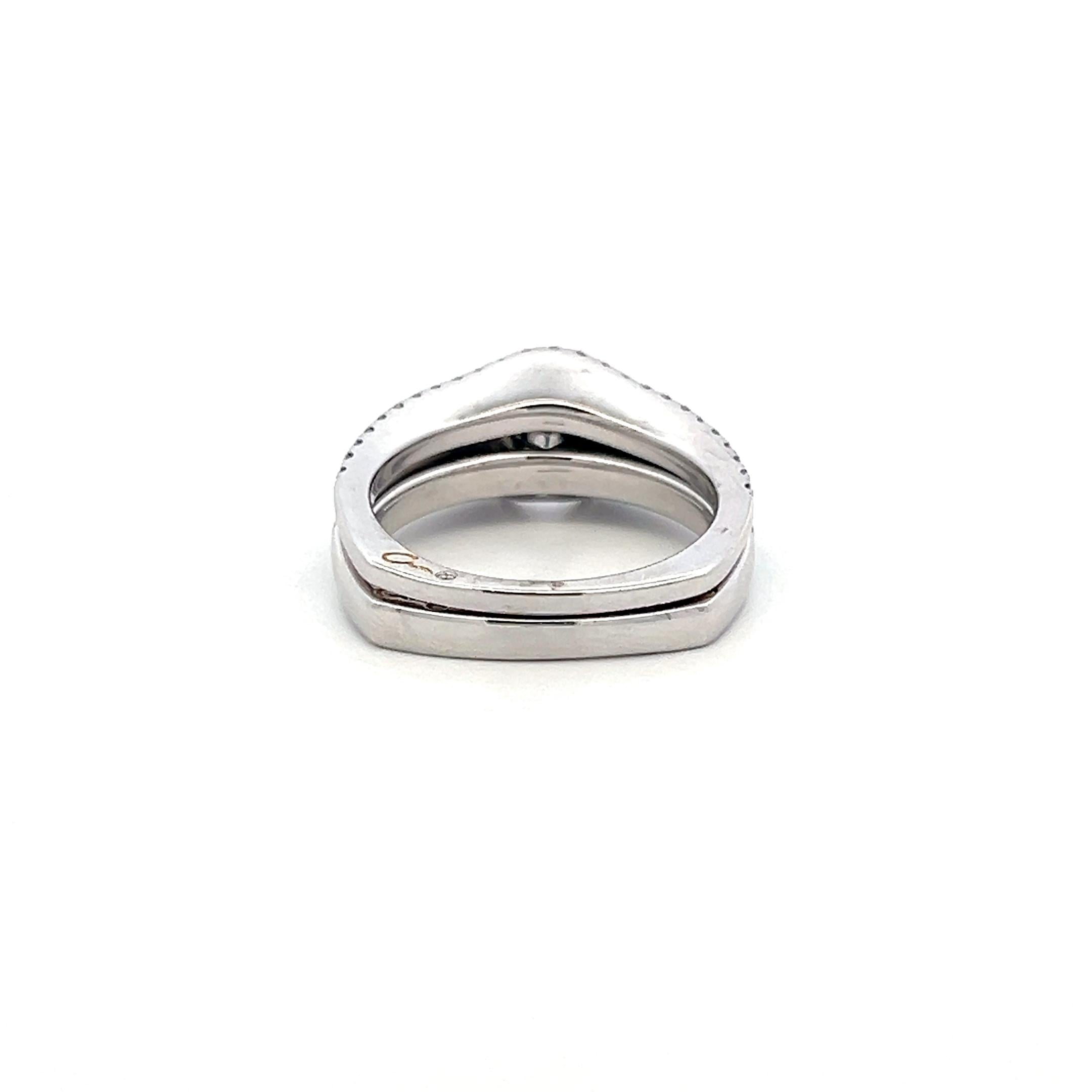 18K White Gold Semi Mount Ring with 0.59ct Round G VS Diamonds Fits 6.5mm 1.00ct