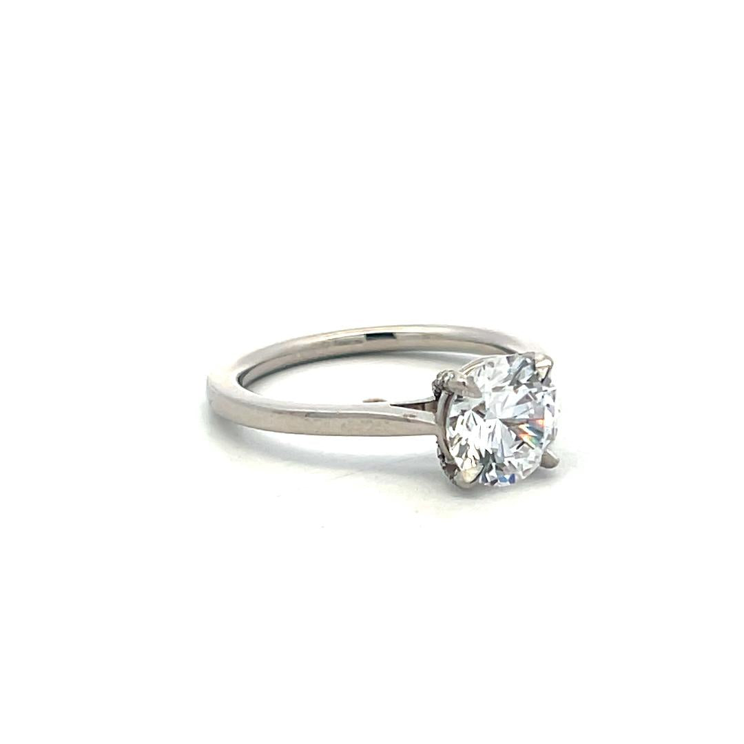 Palladium Engagement Ring 0.07ct Natural and 1.25ct Lab-Grown Diamond