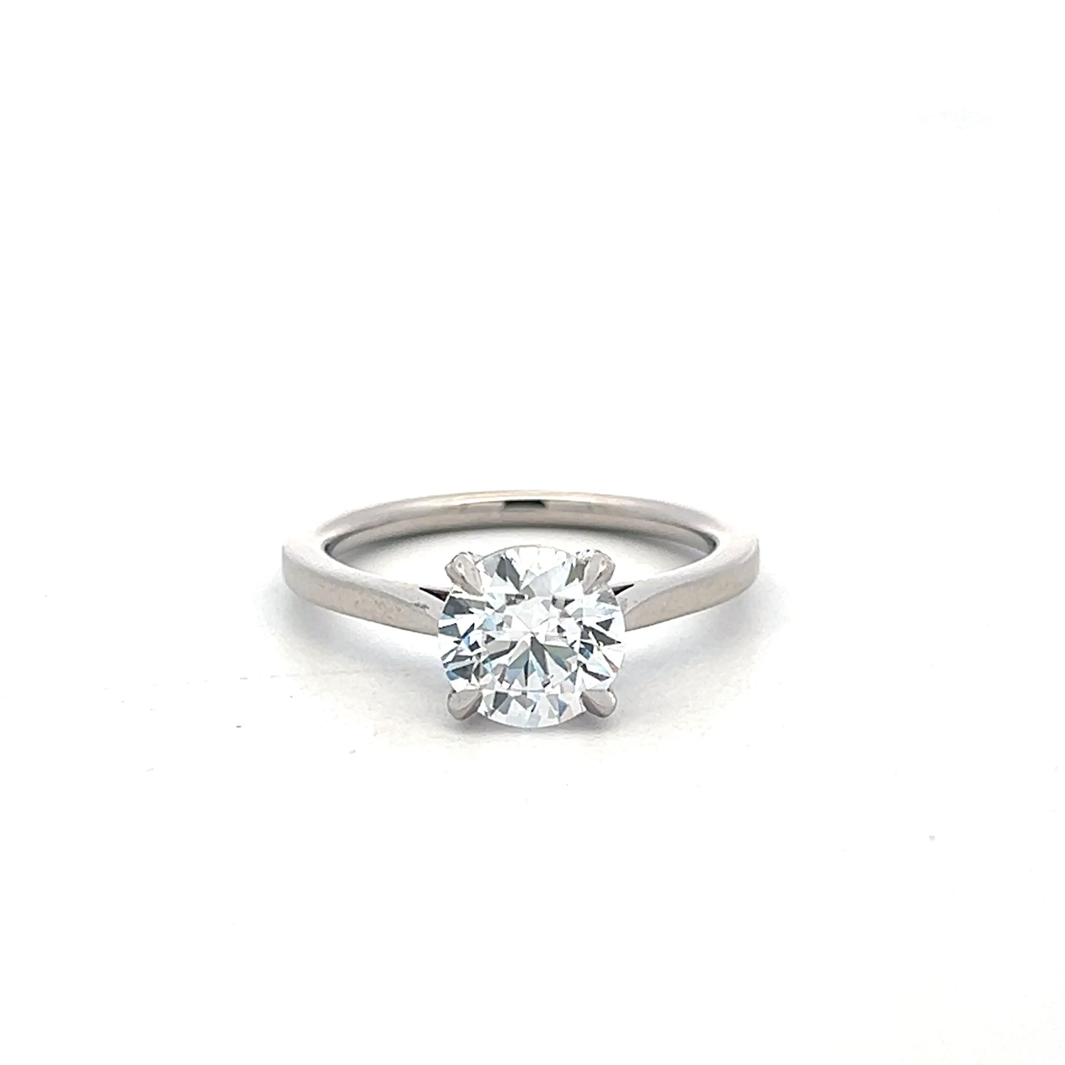 Palladium Engagement Ring 0.07ct Natural and 1.25ct Lab-Grown Diamond