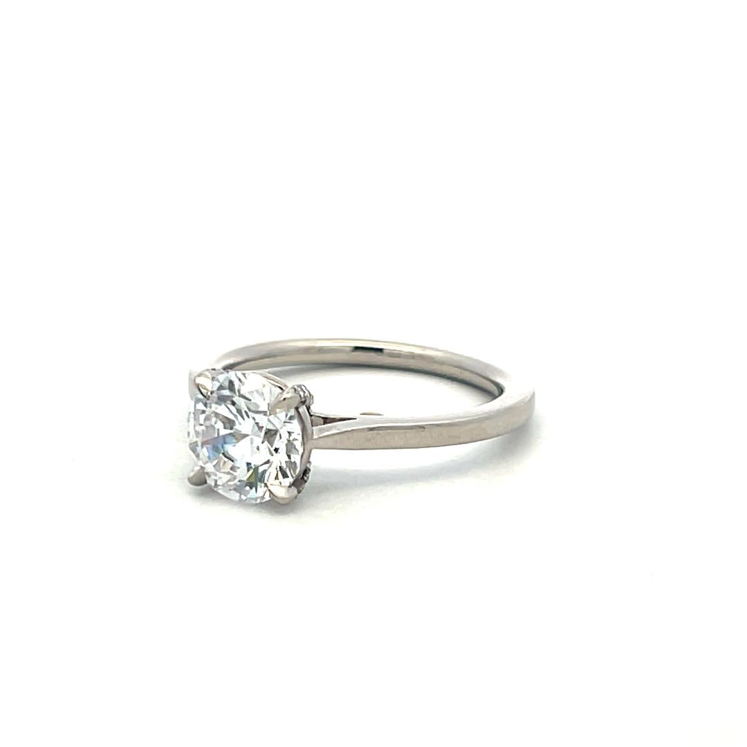 Palladium Engagement Ring 0.07ct Natural and 1.25ct Lab-Grown Diamond