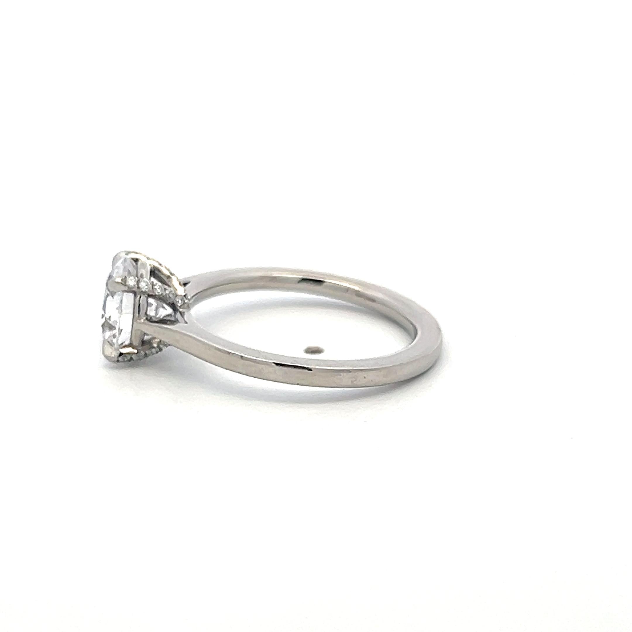 Palladium Engagement Ring 0.07ct Natural and 1.25ct Lab-Grown Diamond
