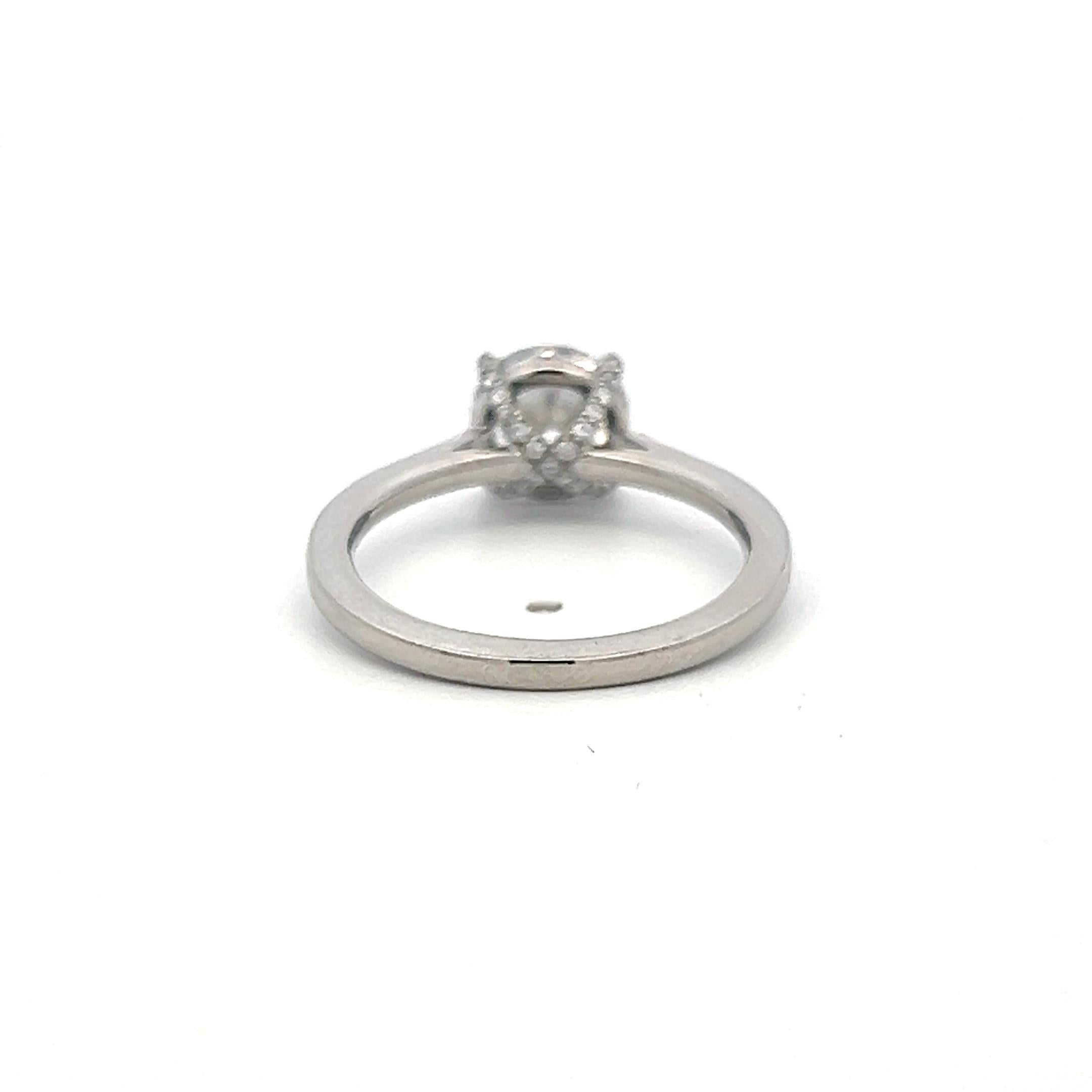 Palladium Engagement Ring 0.07ct Natural and 1.25ct Lab-Grown Diamond