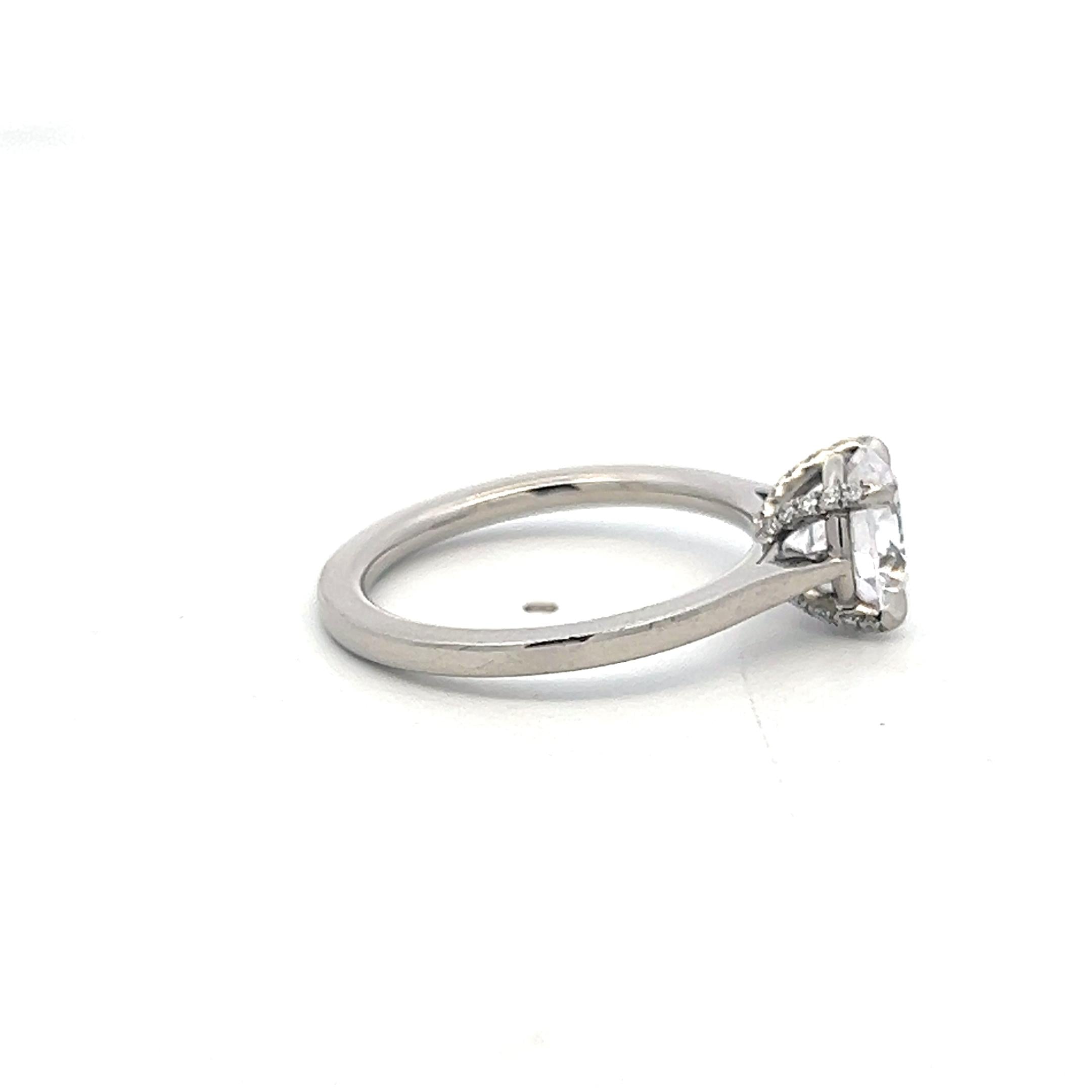 Palladium Engagement Ring 0.07ct Natural and 1.25ct Lab-Grown Diamond