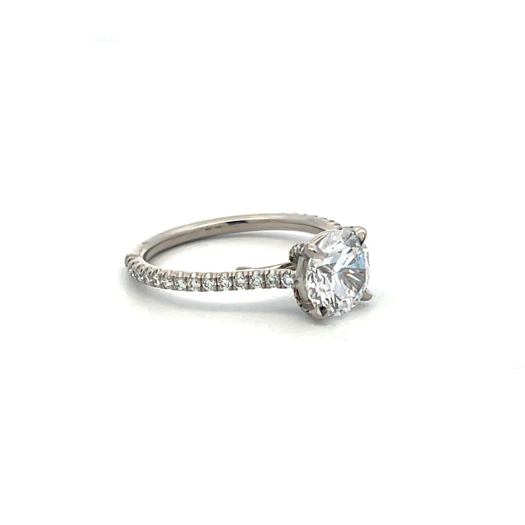 Palladium Engagement Ring with 1ct Lab-Grown  and 0.22ct Natural Diamonds